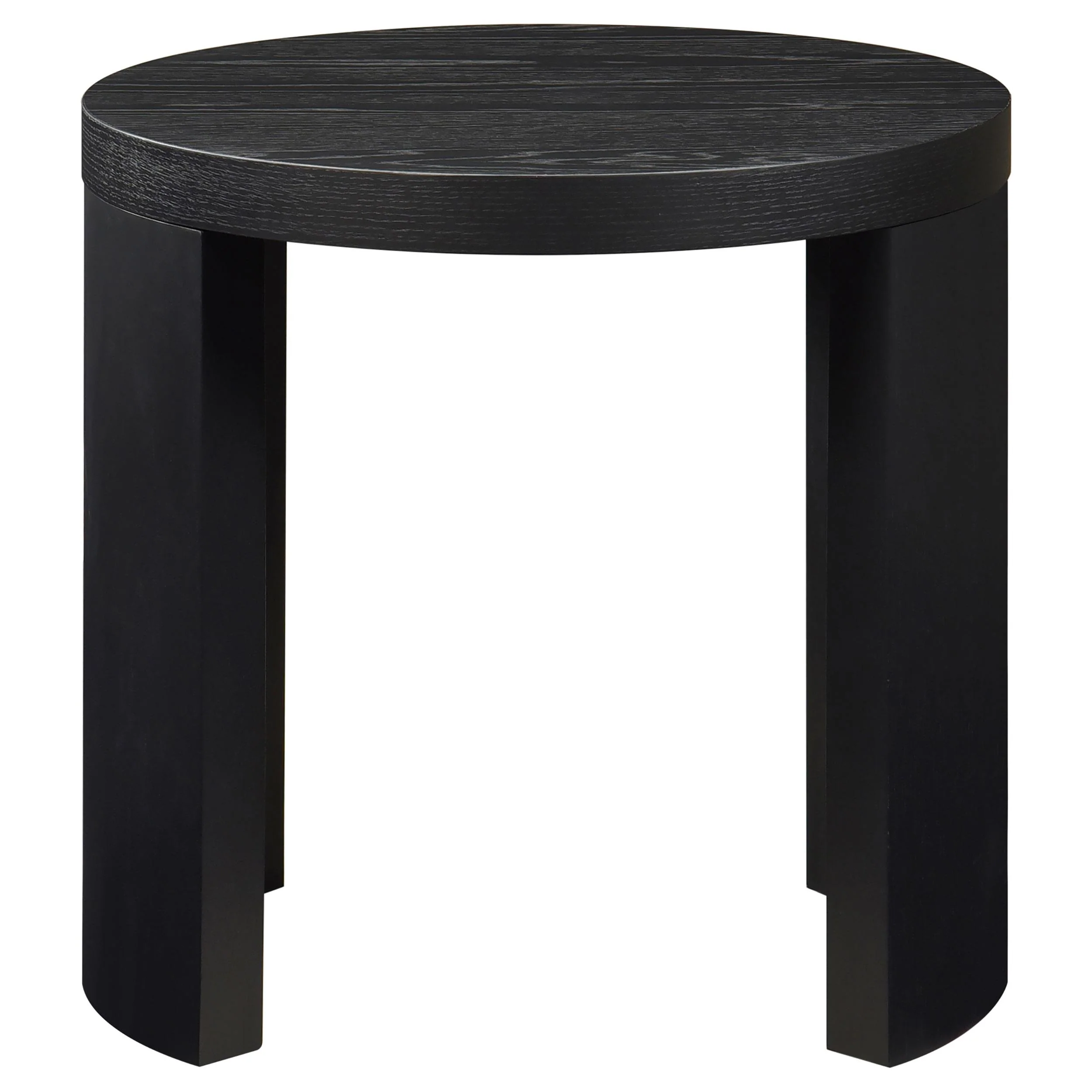 Sweeney 24-inch Round Wood Occasional Side End Table Black - Image 3
