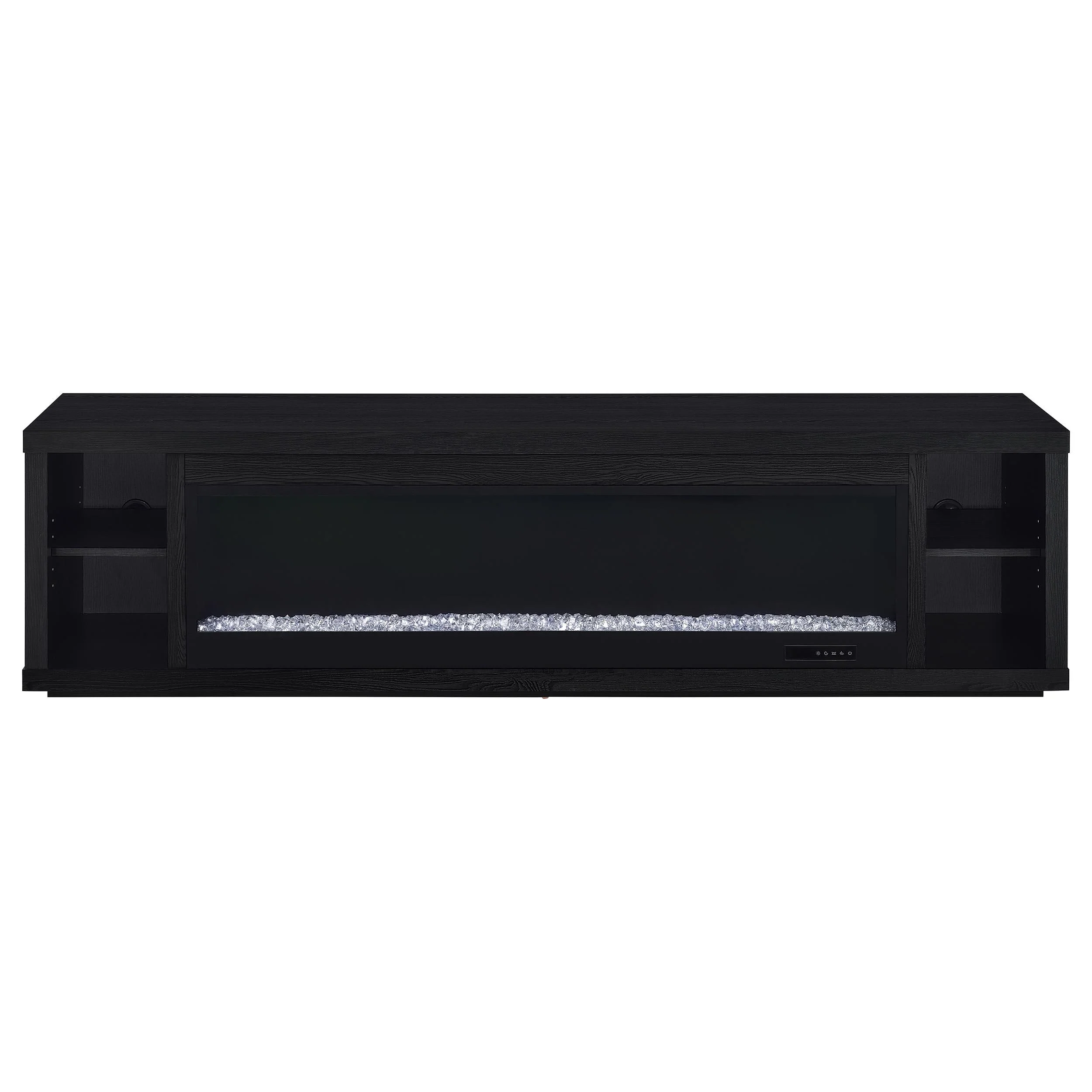 Deiter 79-inch TV Stand Fireplace Media Console Black - Image 3