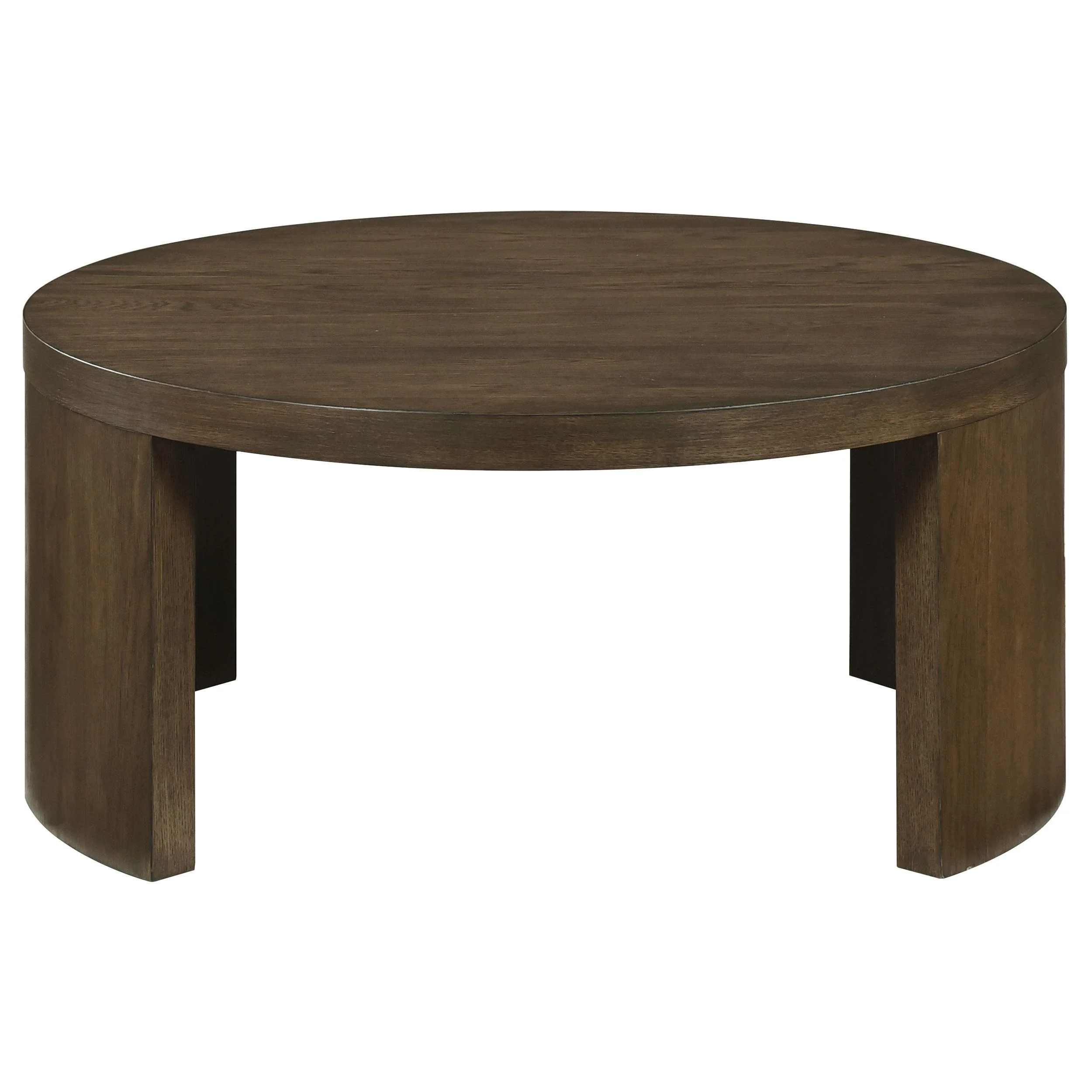 Sweeney 39-inch Round Wood Occasional Cocktail Coffee Table Dark Walnut - Image 3