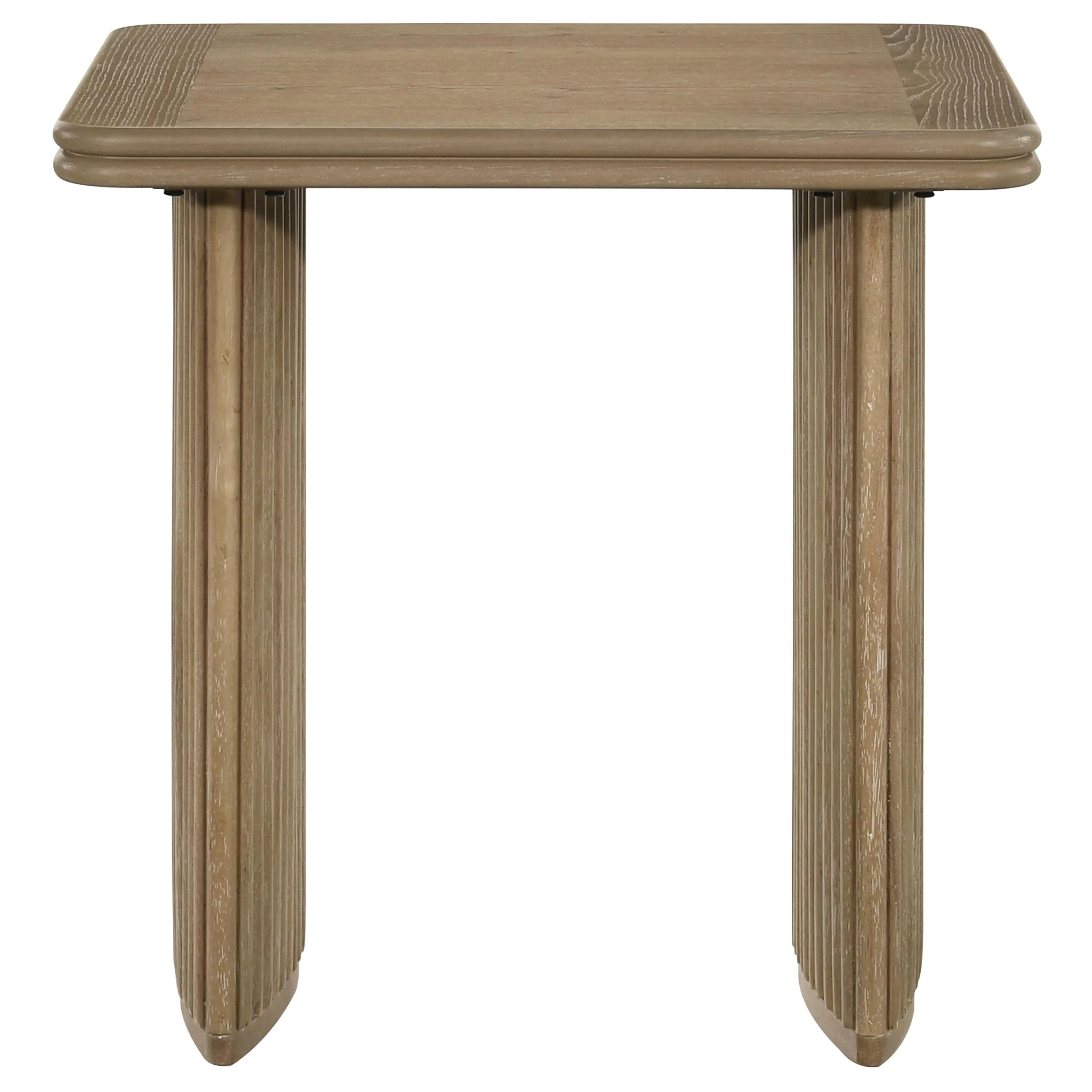 Adina Square Wood Side End Table Distressed Light Brown - Image 2