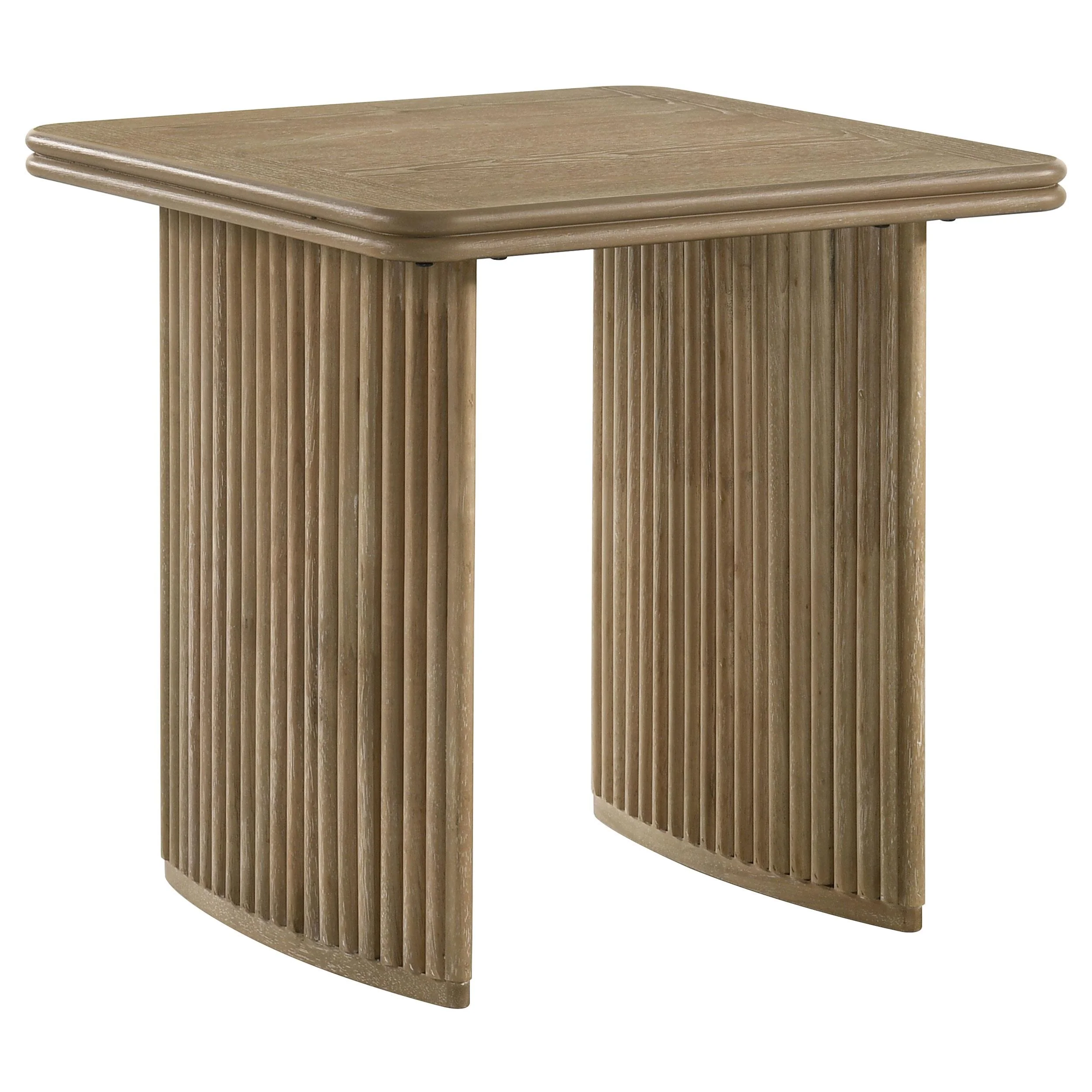Adina 2-piece Wood Coffee Table Set Distressed Light Brown - Image 3