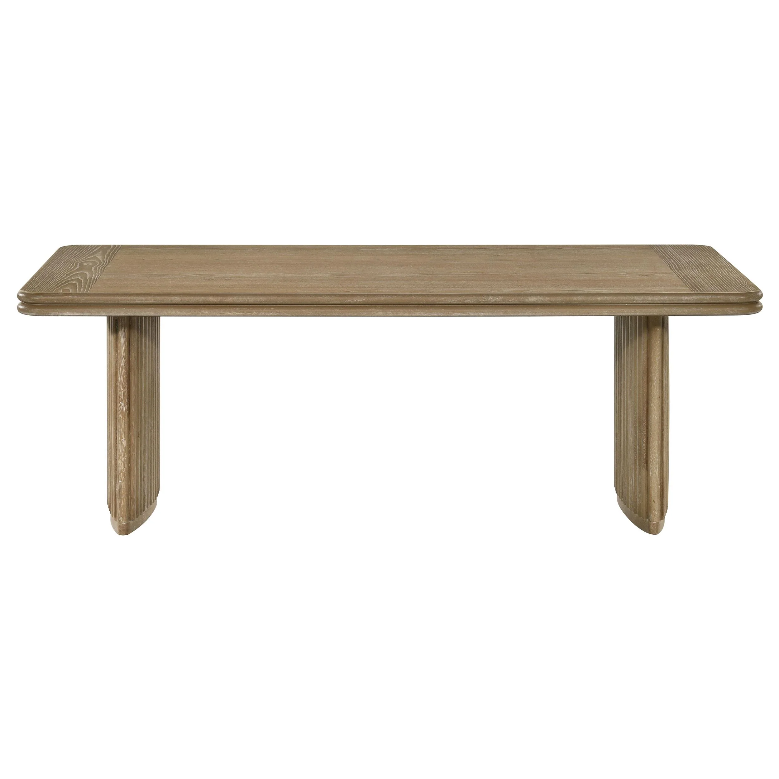 Adina Rectangular Wood Coffee Table Distressed Light Brown - Image 2