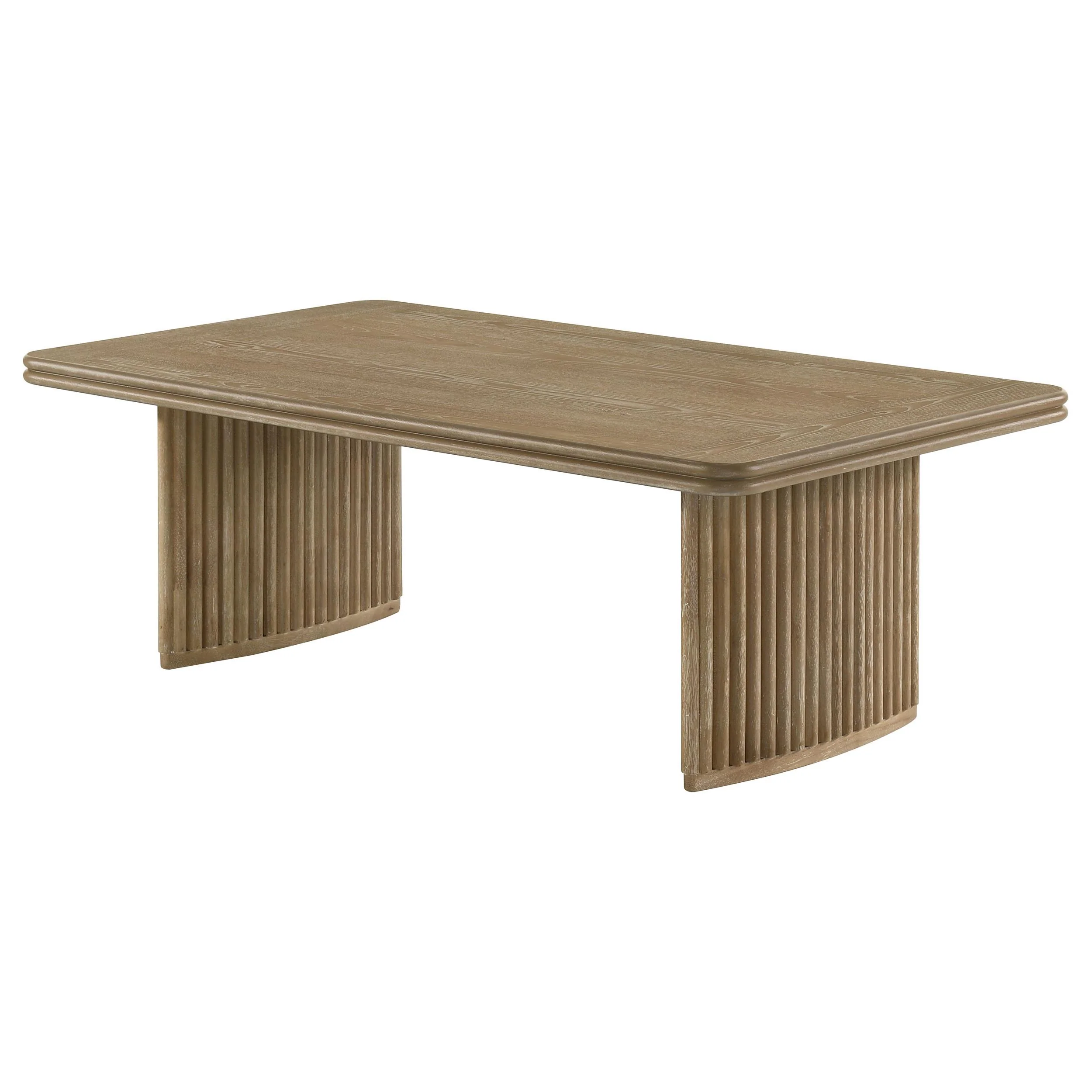 Adina Rectangular Wood Coffee Table Distressed Light Brown - Image 3