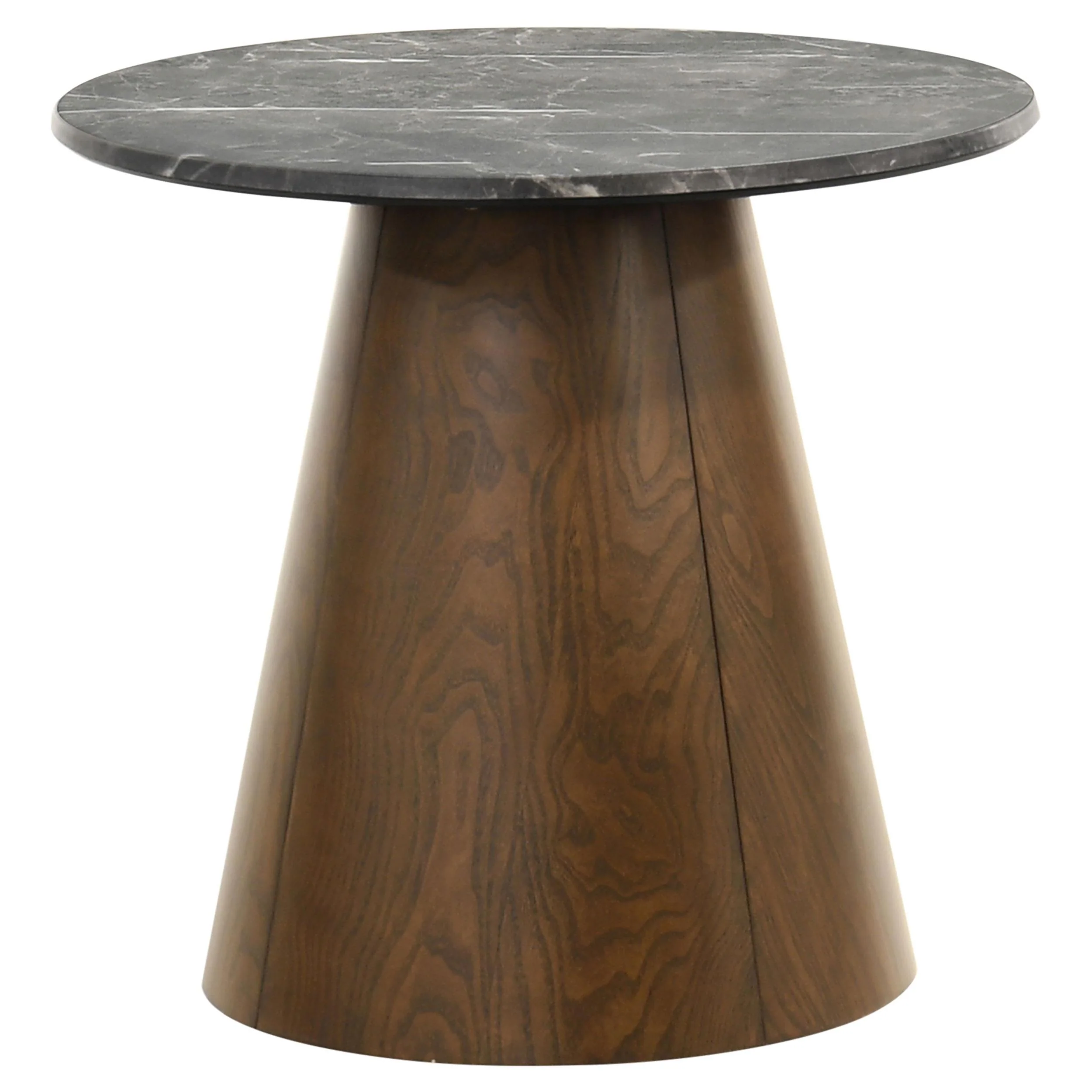 Franklin 2-piece Round Pedestal Coffee Table Set Grey and Dark Brown - Image 2