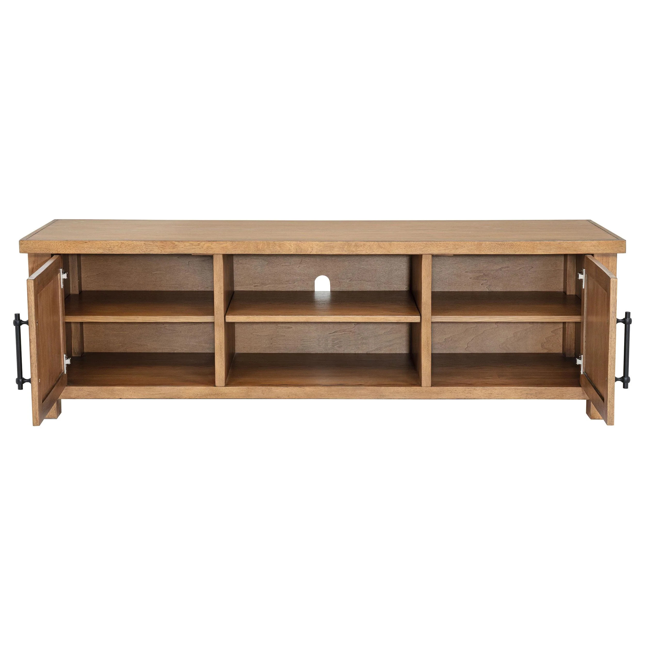Beasley 2-Door 71-Inch Wood TV Stand Media Console Golden Oak - Image 2