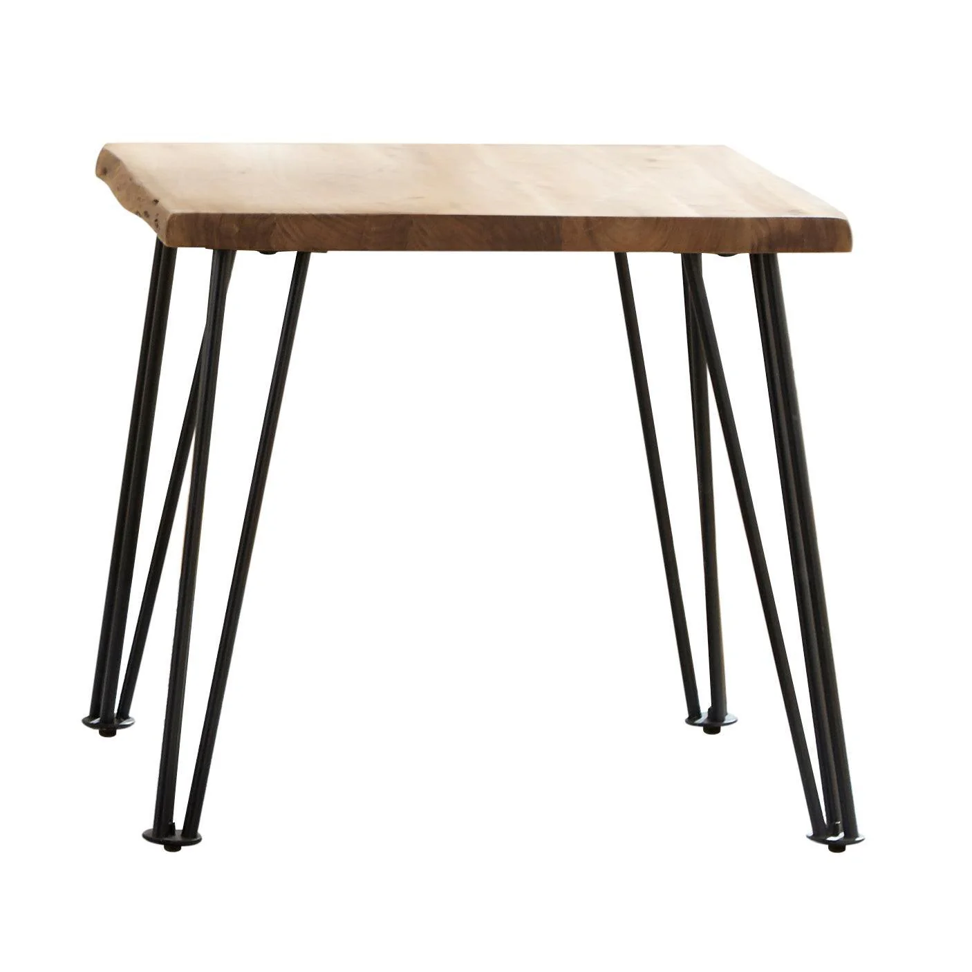 Zander End Table With Hairpin Leg Natural Matte Black - Image 2