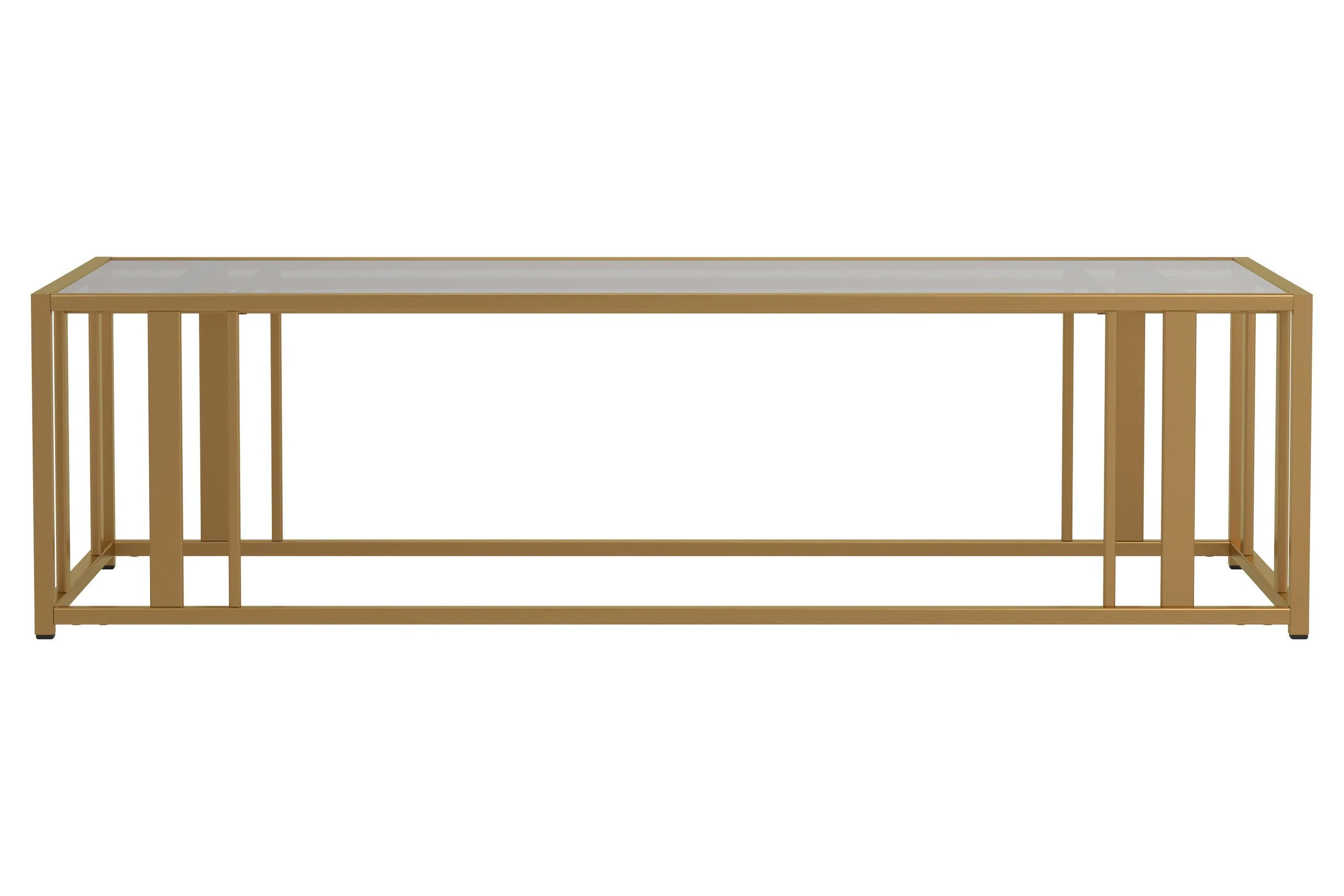Adri Metal Frame Coffee Table Matte Brass - Image 2