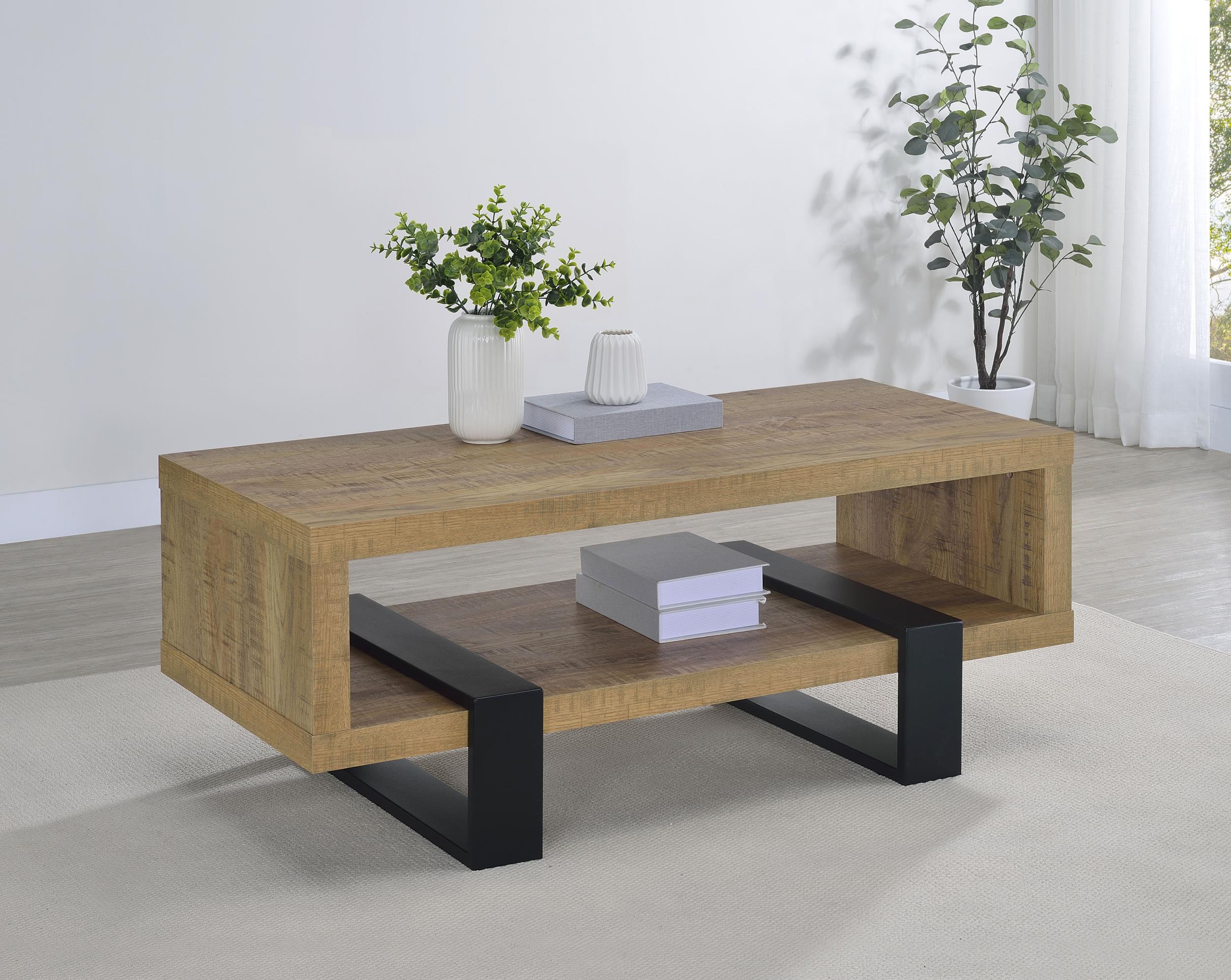 Dinard Engineered Wood Cocktail Coffee Table Mango - Image 2