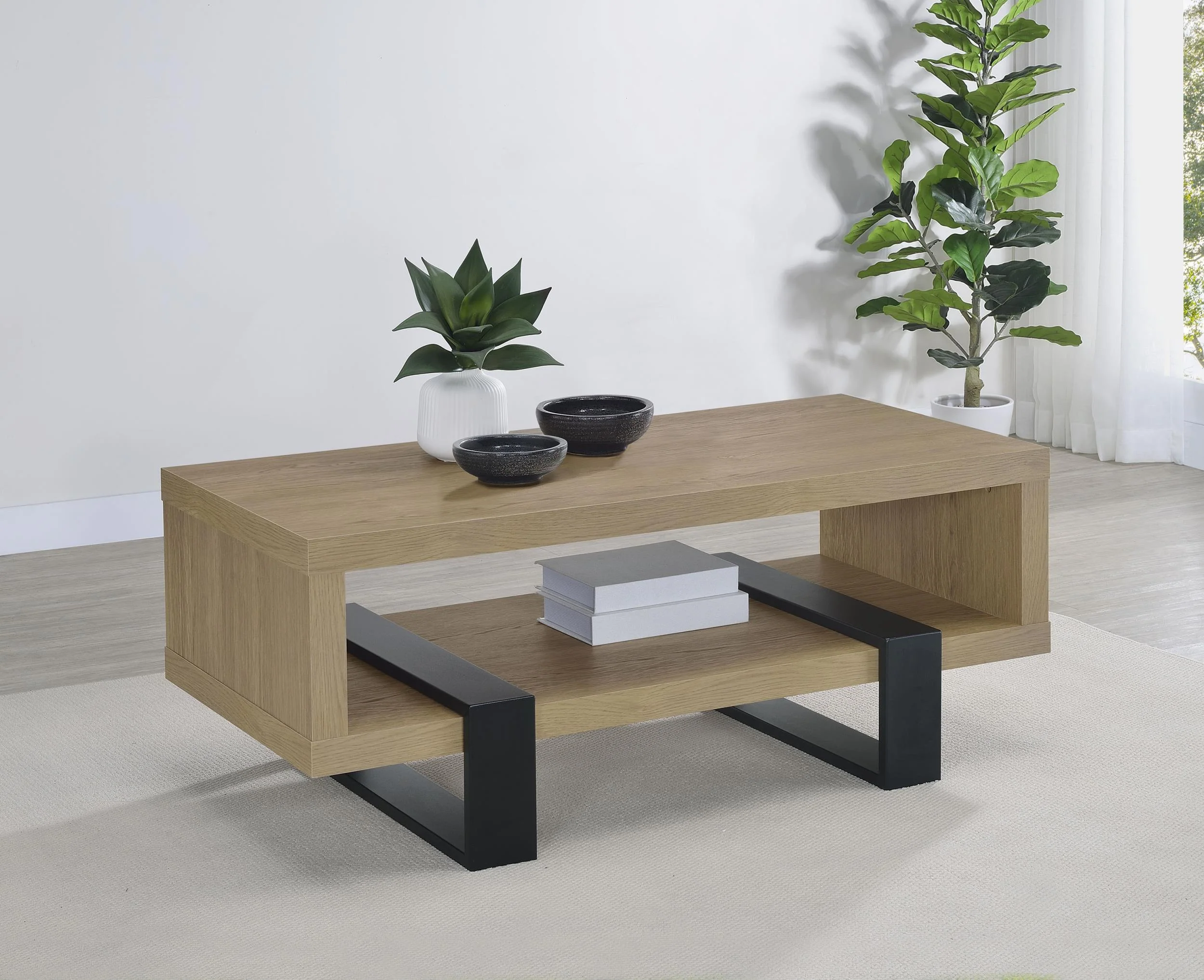 Dinard Engineered Wood Cocktail Coffee Table Latte - Image 2