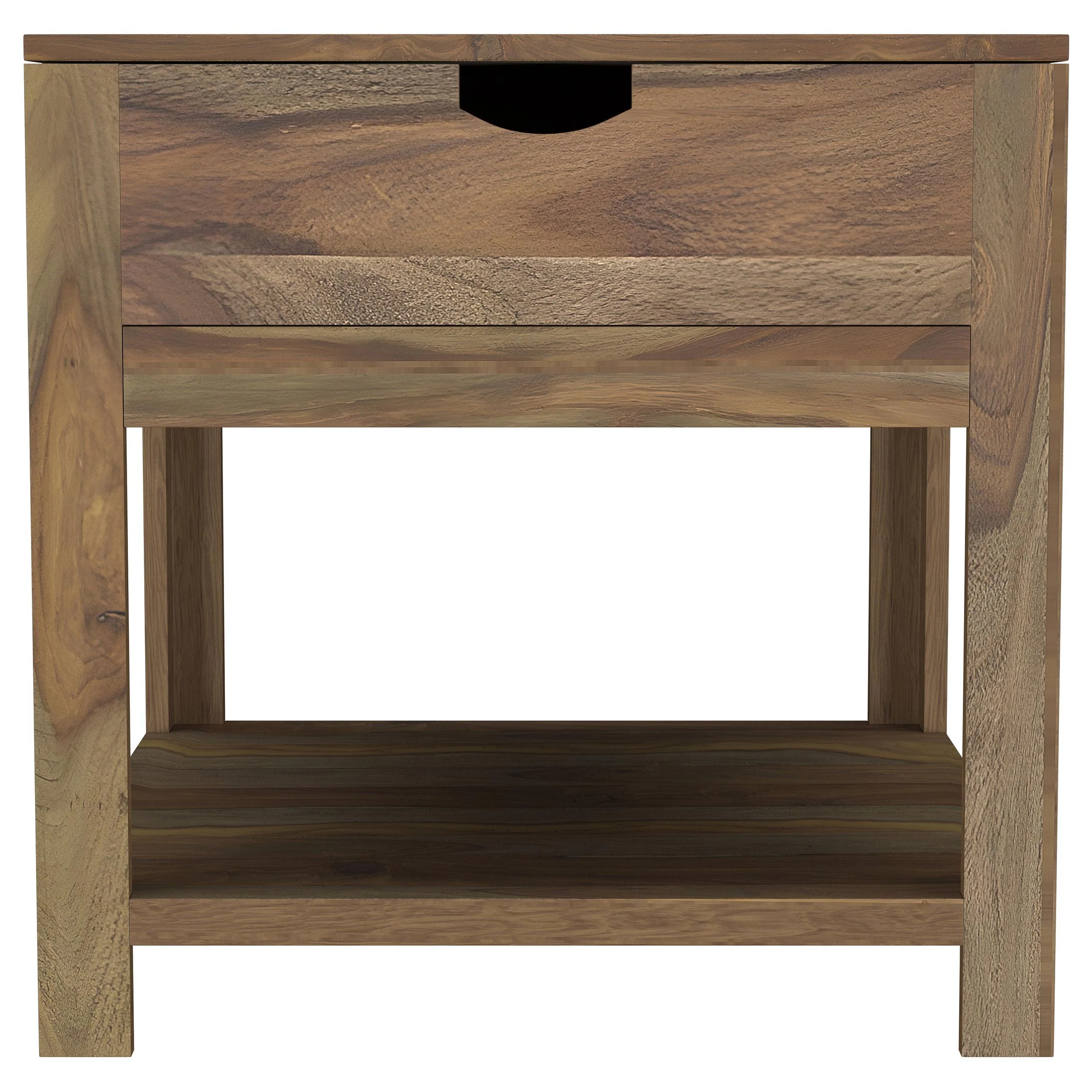 Esther 1-drawer Solid Wood Side End Table Natural Sheesham - Image 3