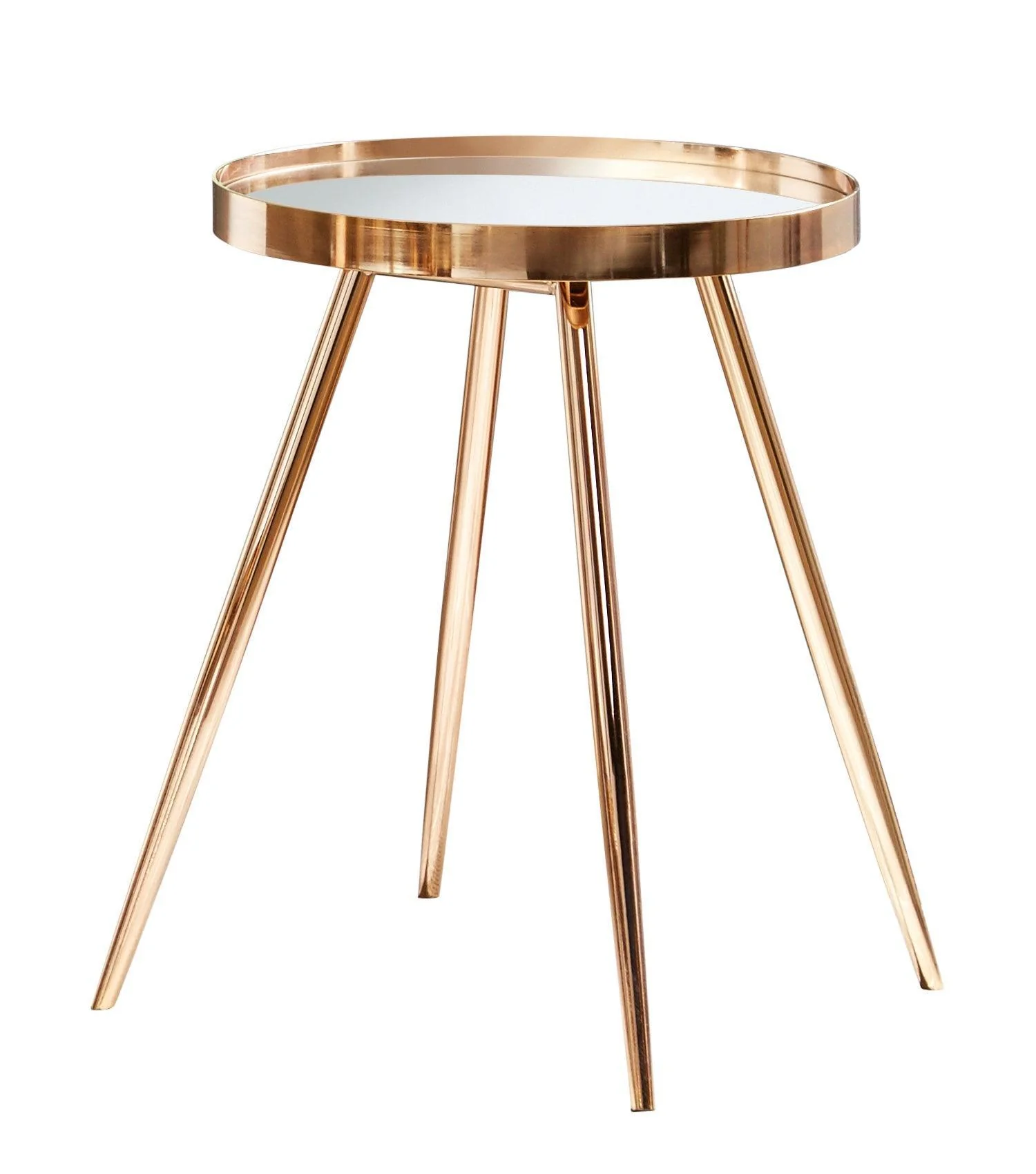 Kaelyn Round Mirror Top End Table Gold - Image 2