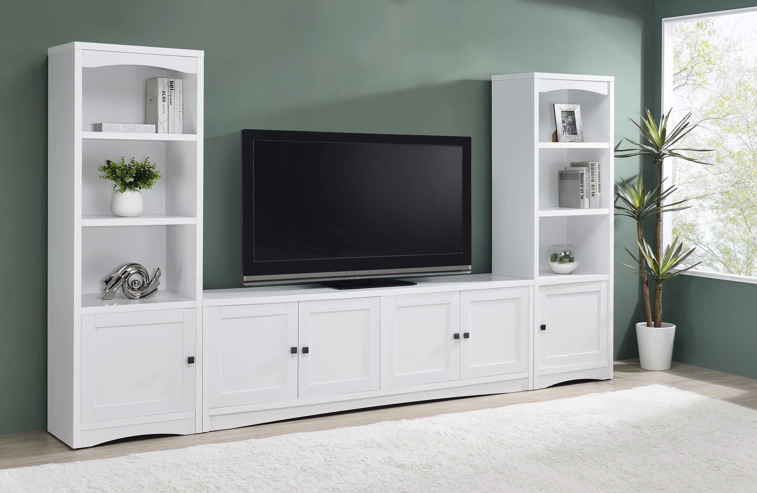 Laughlin 3-Piece Entertainment Center TV Stand White - Image 2