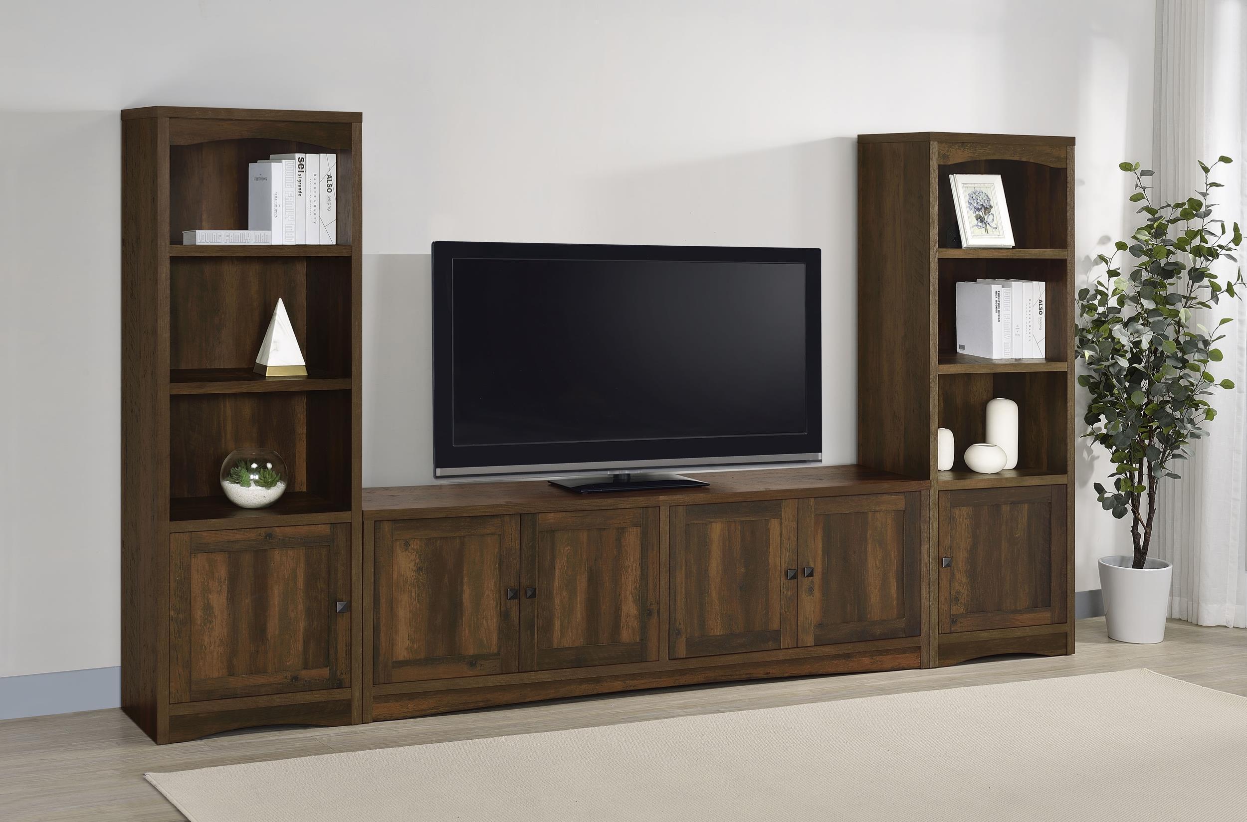 Laughlin 3-Piece Entertainment Center TV Stand Dark Pine - Image 2