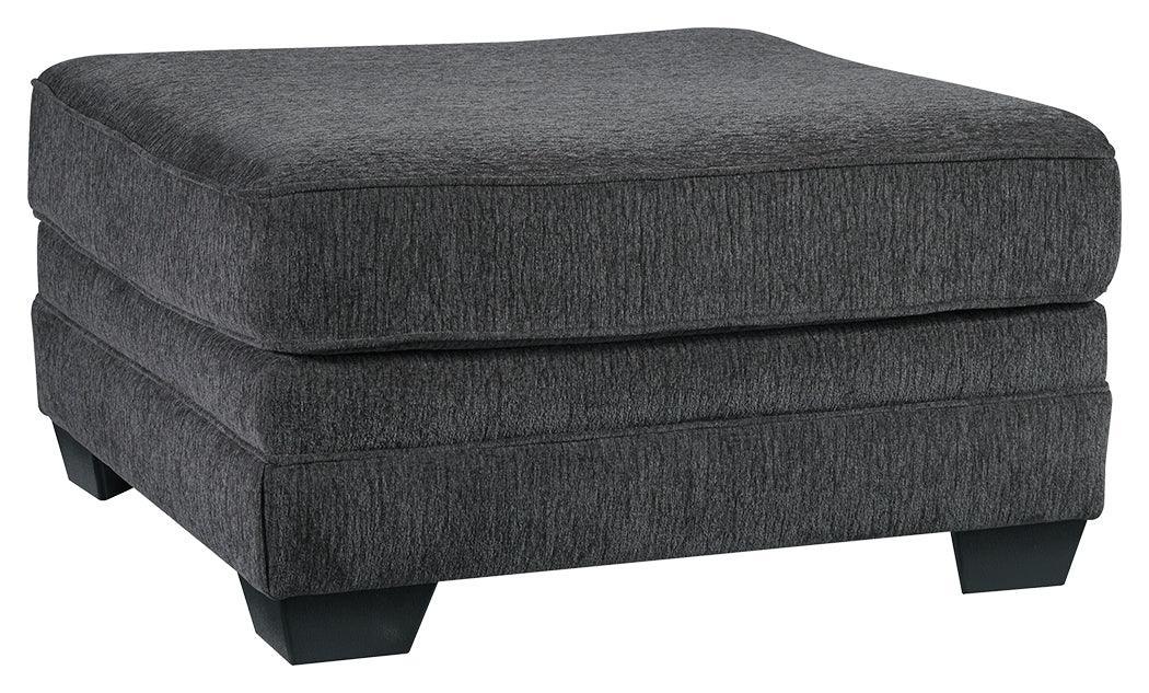 Tracling Slate Chenille Oversized Ottoman - Image 2