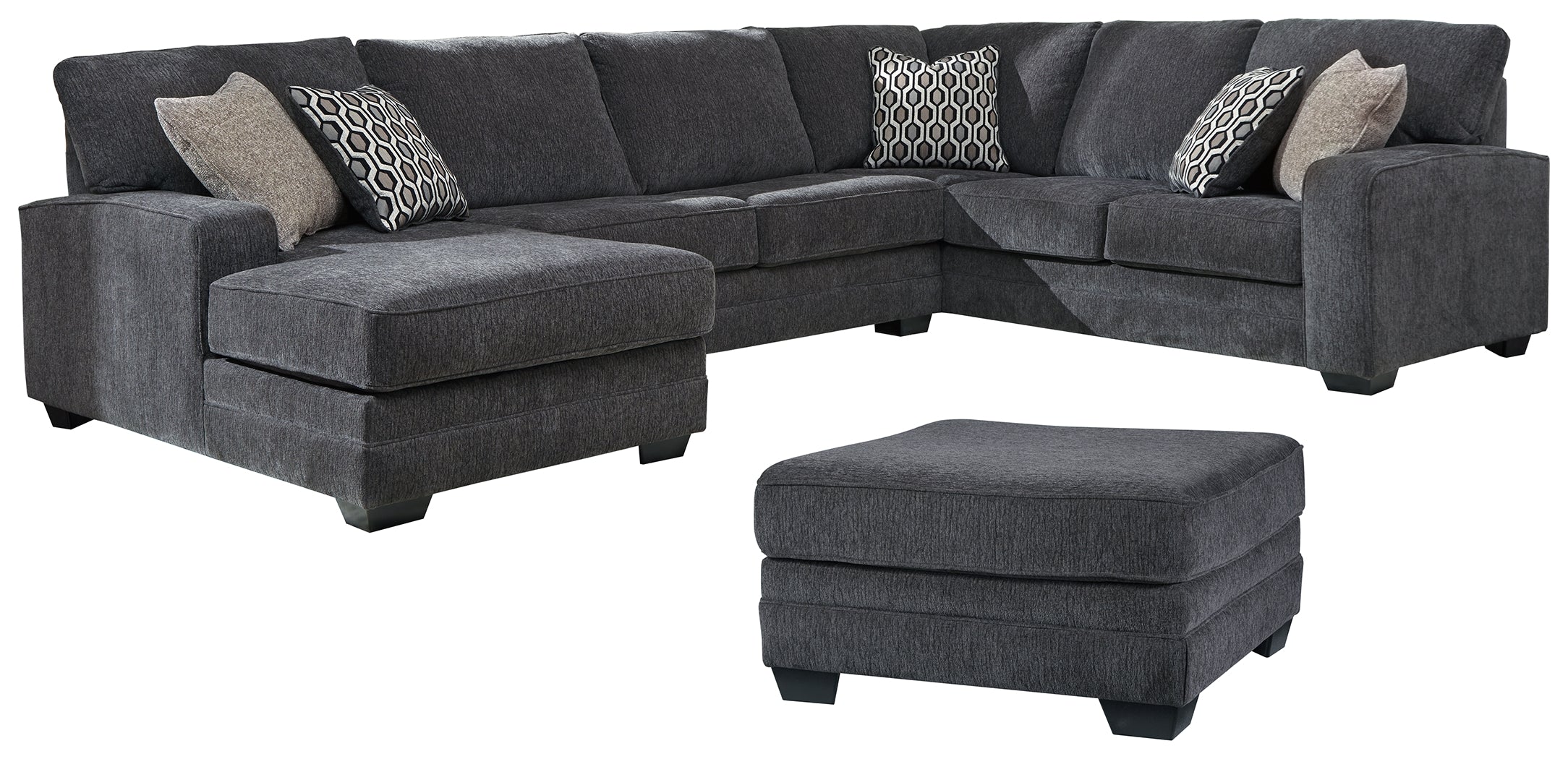 Tracling Slate 3-Piece Sectional with Ottoman - Image 2