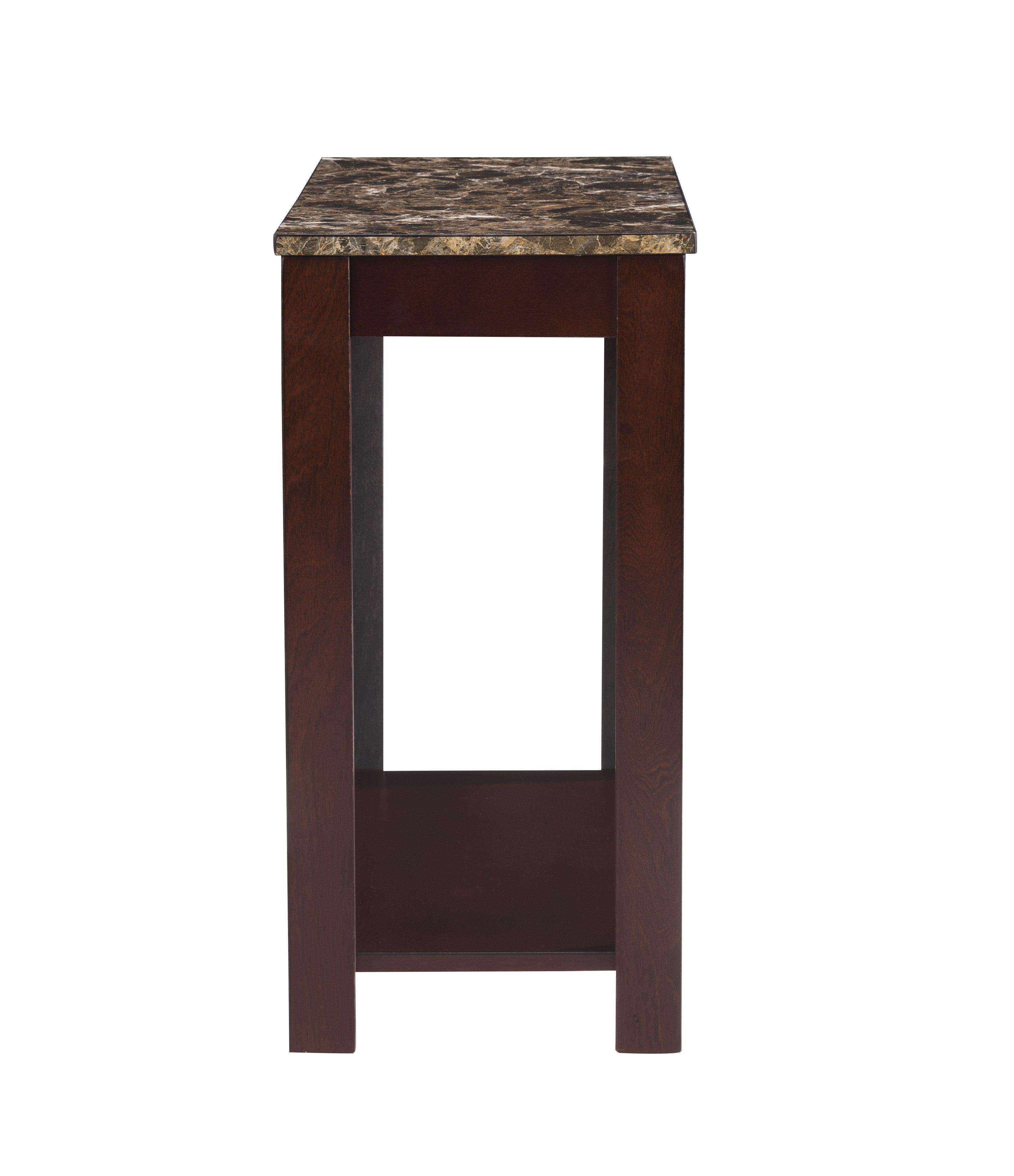 Devon Brown Marble Top Rectangular Side Table - Image 3