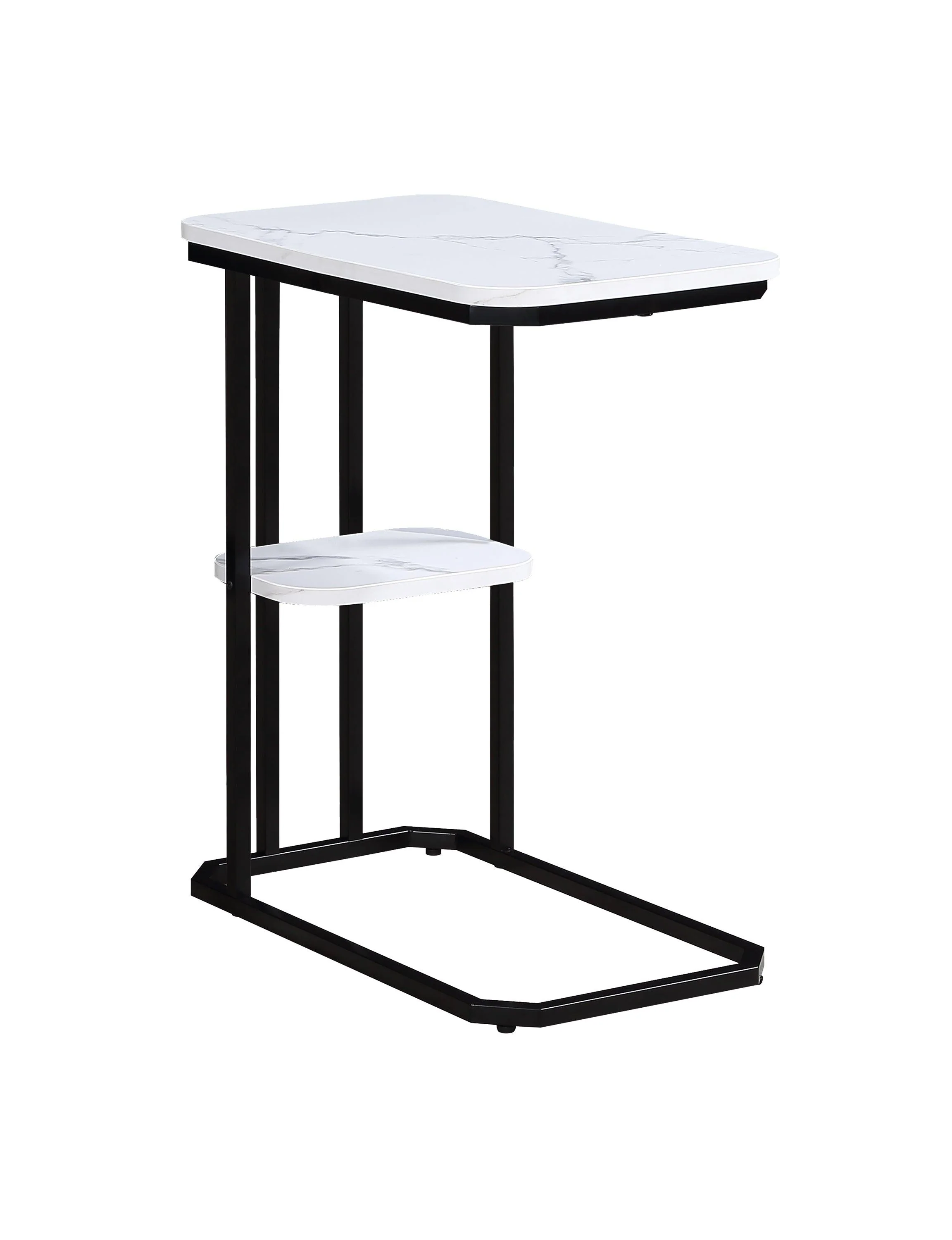 Ida Black White Faux Marble Side Table - Image 2