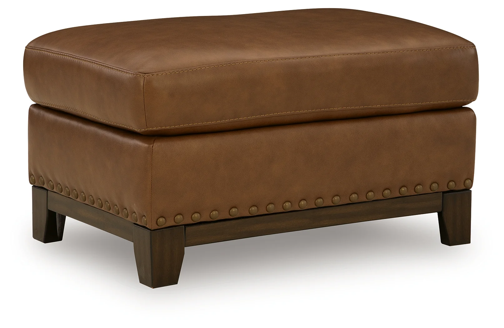 Saonara Amber Leather Ottoman - Image 2