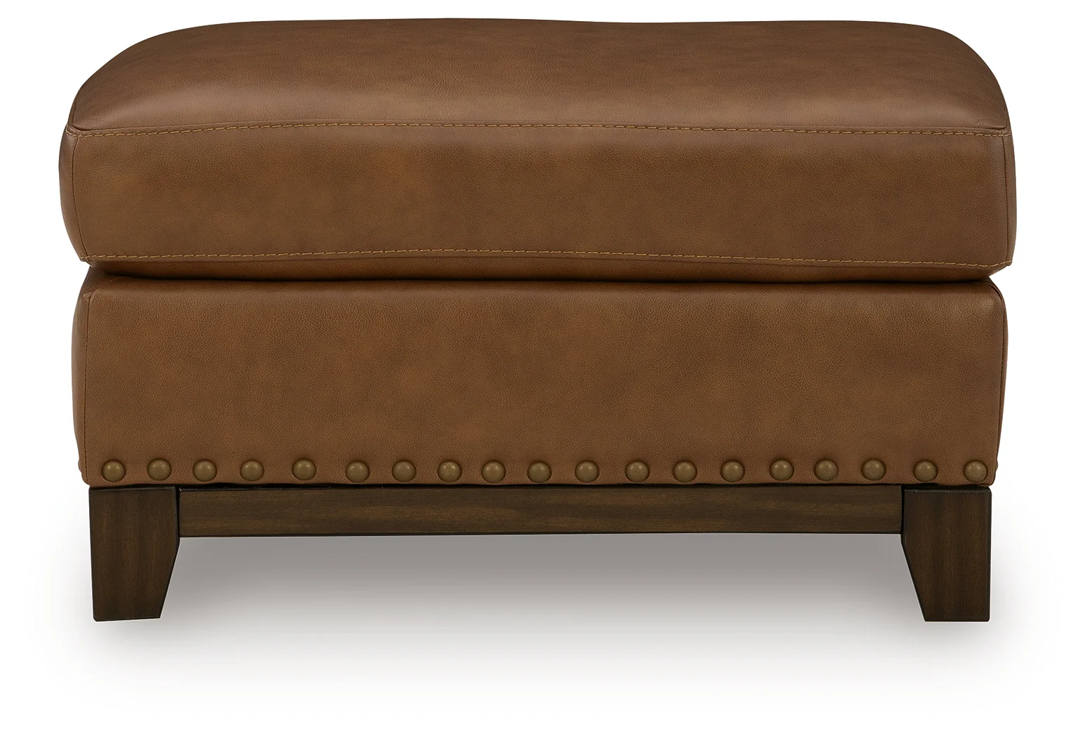 Saonara Amber Leather Ottoman - Image 3