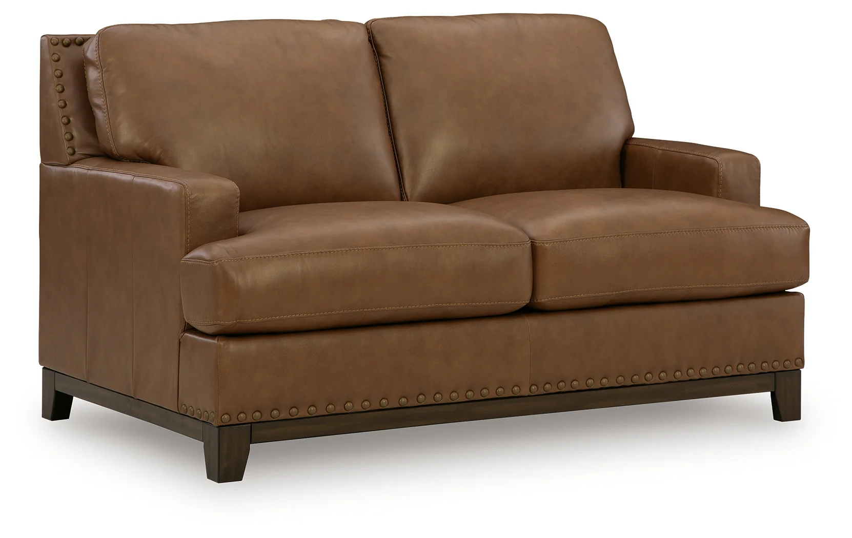 Saonara Amber Leather Loveseat - Image 2
