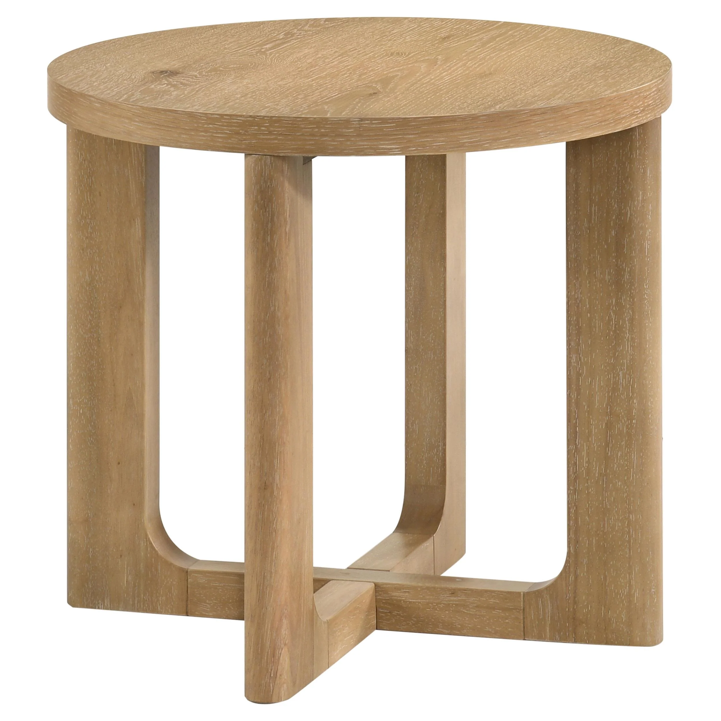 Kessler 3-piece Round Sculptural Wood Coffee Table Set Light Oak - Image 3
