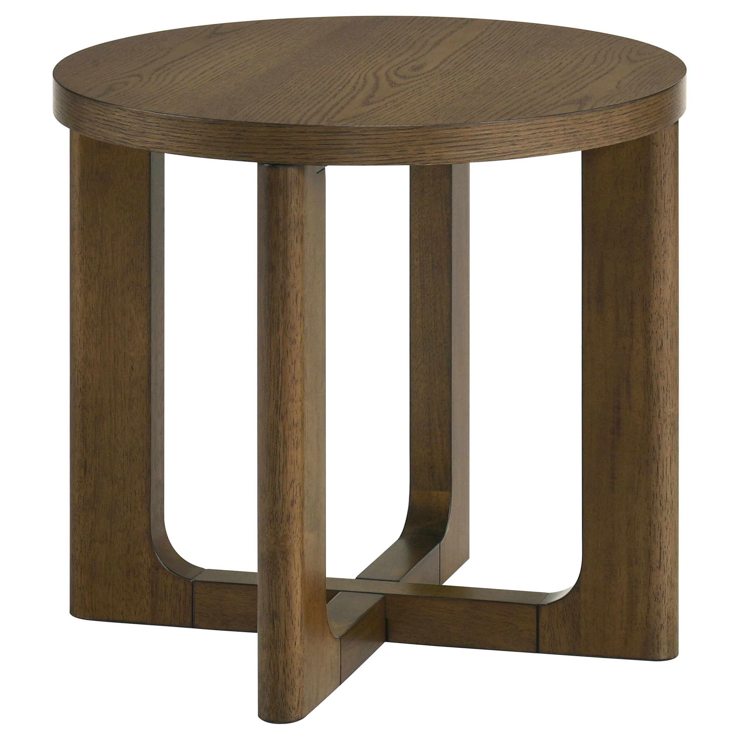 Kessler 2-piece Round Sculptural Wood Coffee Table Set Brown - Image 3