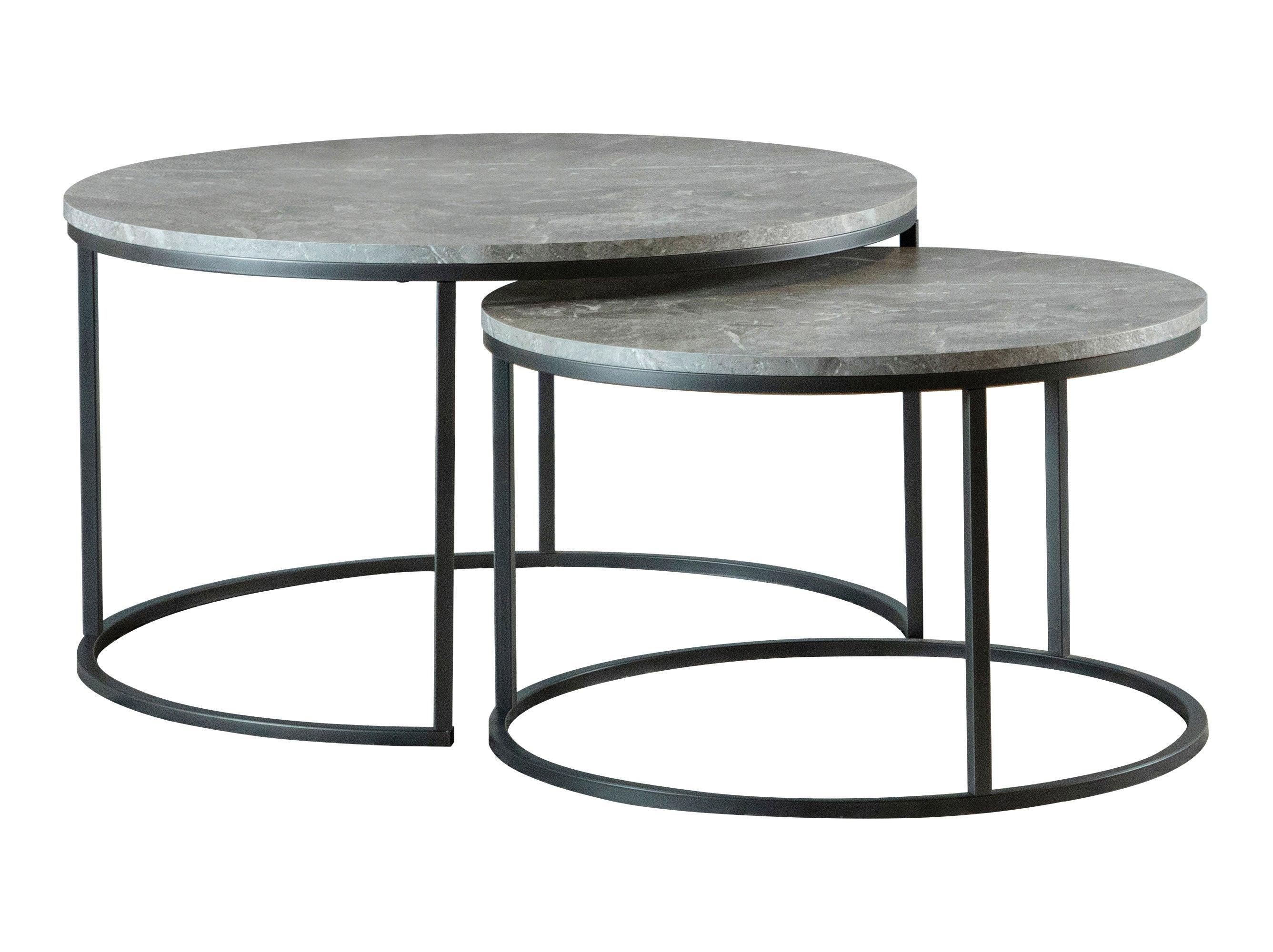 Lainey Round 2-Piece Nesting Coffee Table Gray Gunmetal - Image 3