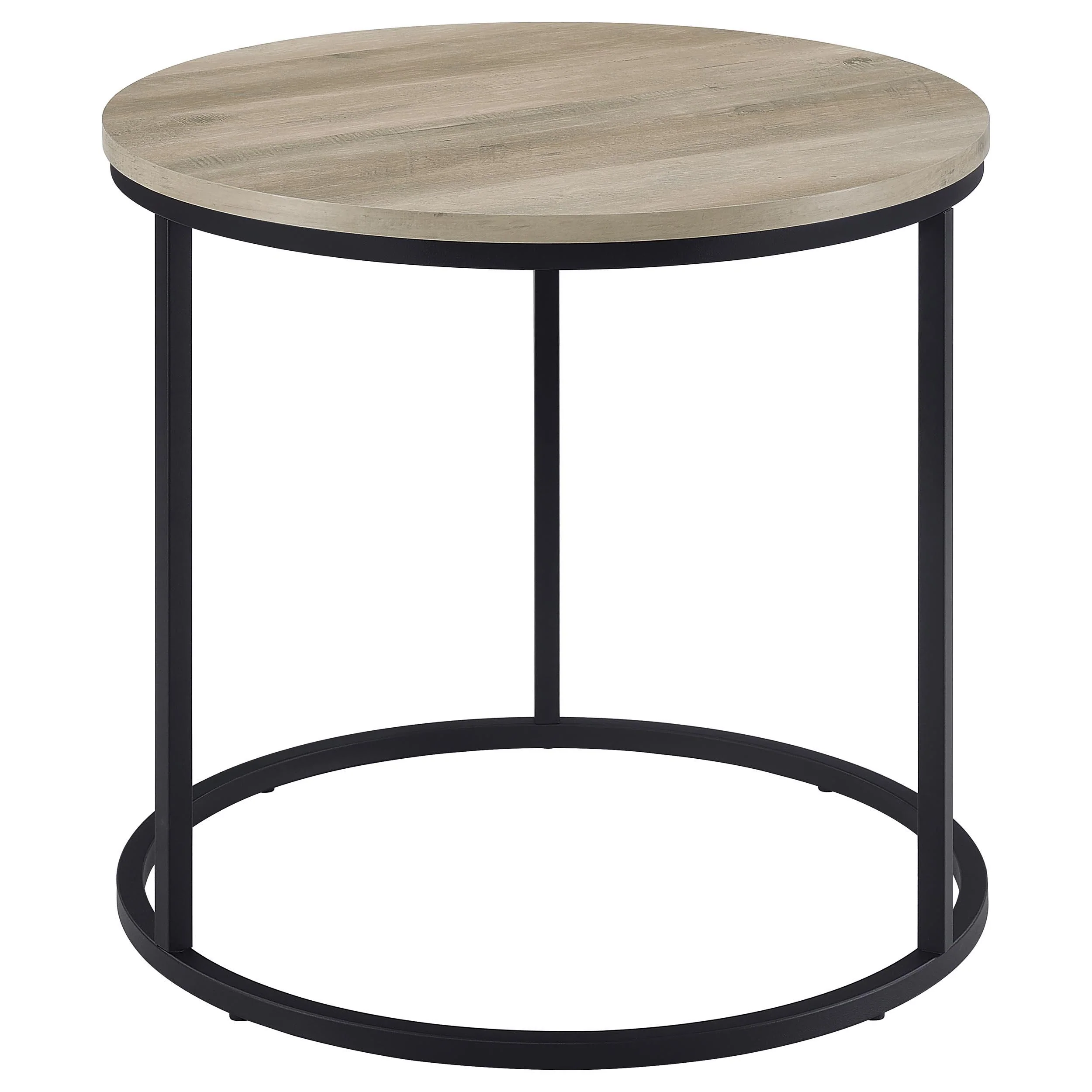 Lainey Round Occasional Side End Table Distressed Pine - Image 3