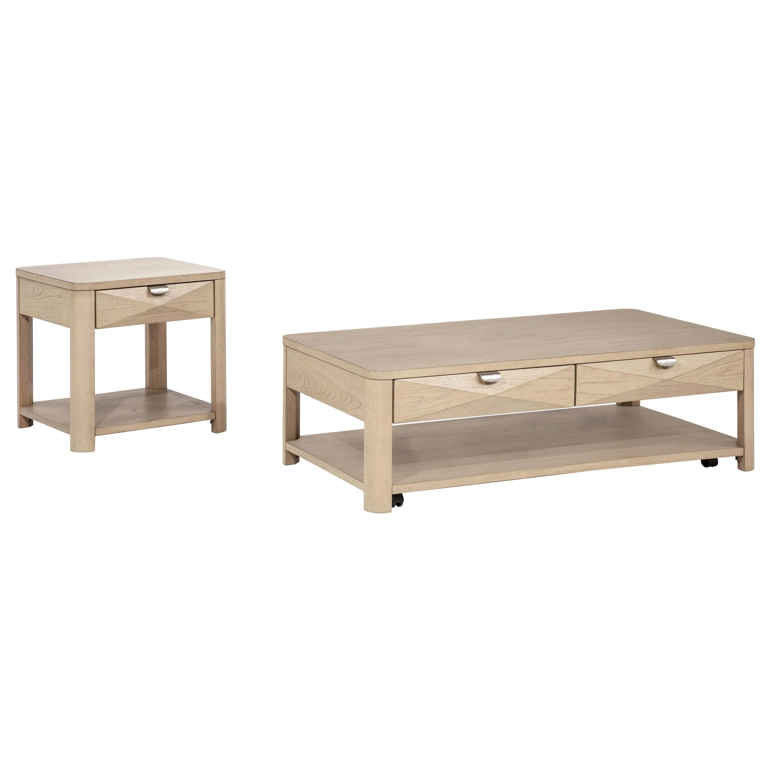 Marcelo 2-piece Coffee Table Set with Storage Light Elm - Image 2