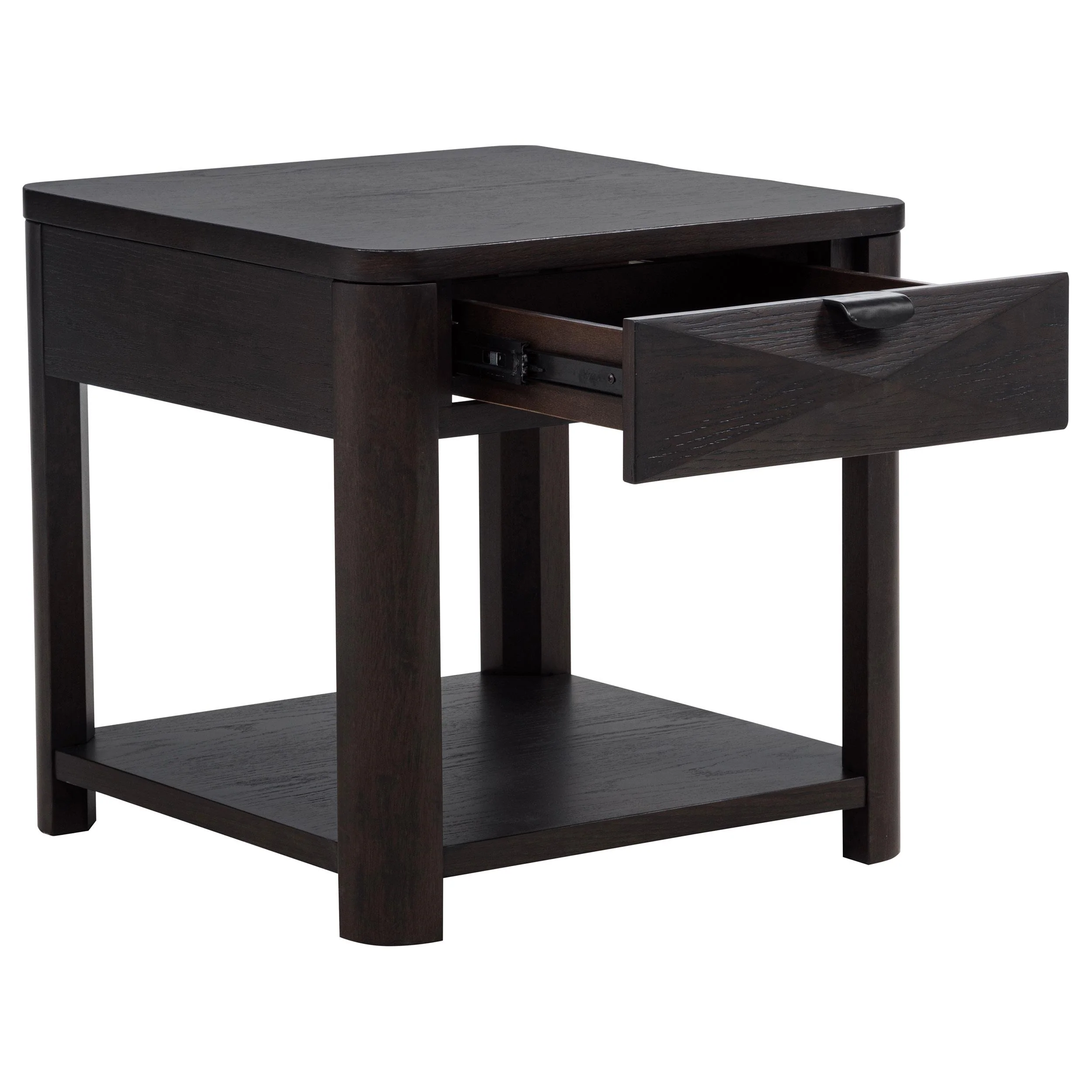 Marcelo Wood End Table with Drawer and Shelf Coffee - Image 2