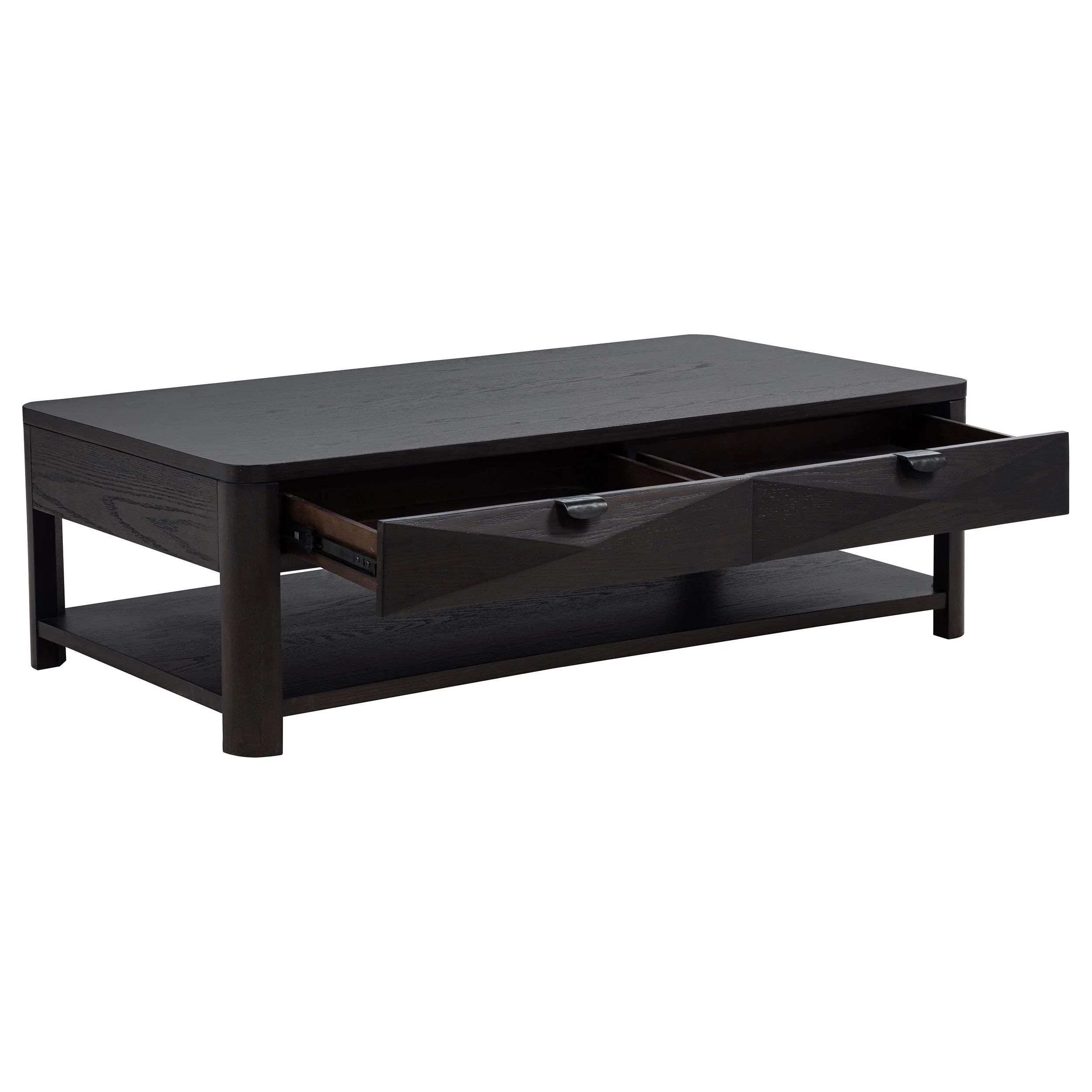 Marcelo Wood Coffee Table with 2 Drawers and Shelf Coffee - Image 2