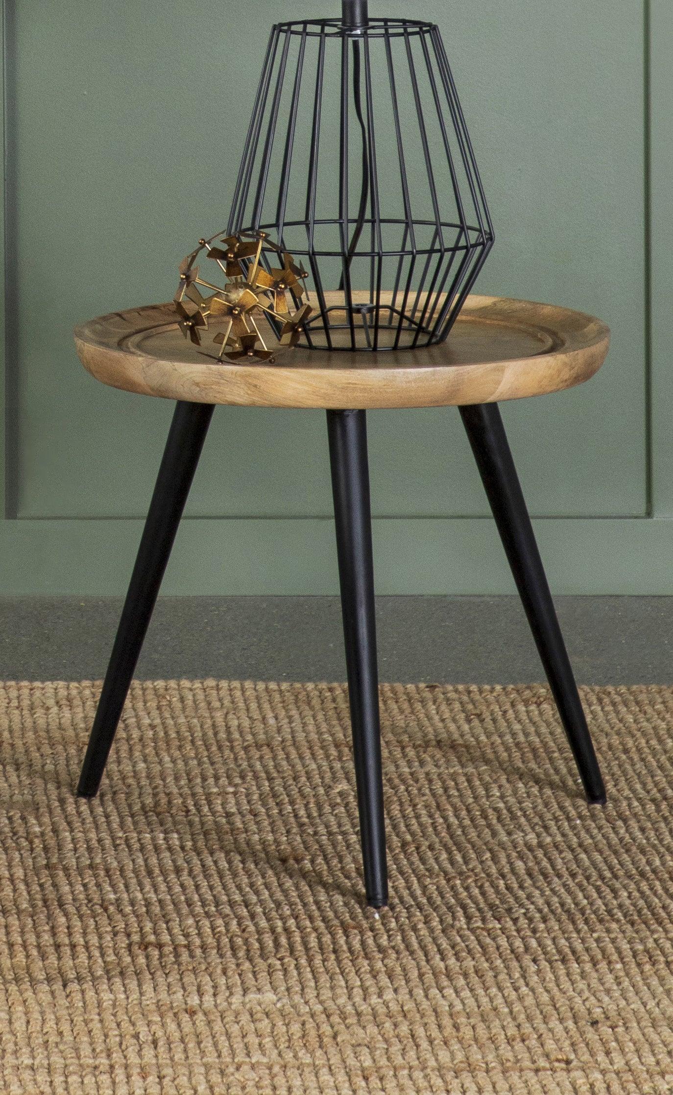Zoe Round End Table With Trio Legs Natural Black - Image 2