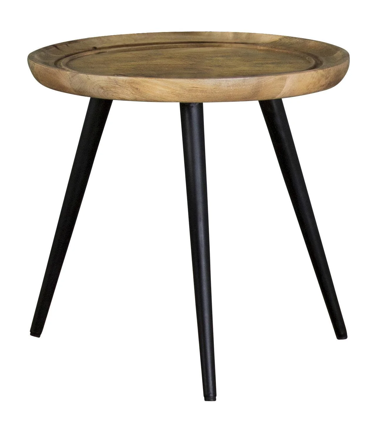 Zoe Round End Table With Trio Legs Natural Black - Image 3