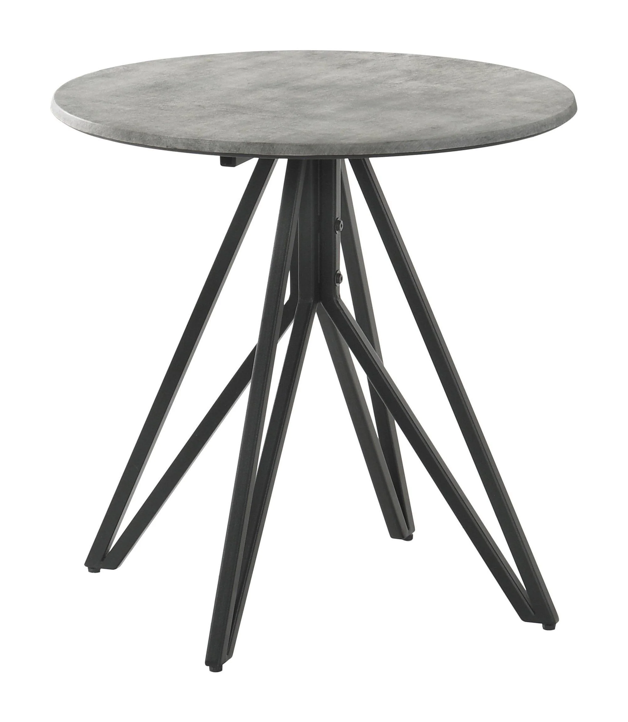 Hadi Round End Table With Hairpin Legs Cement Gunmetal - Image 3