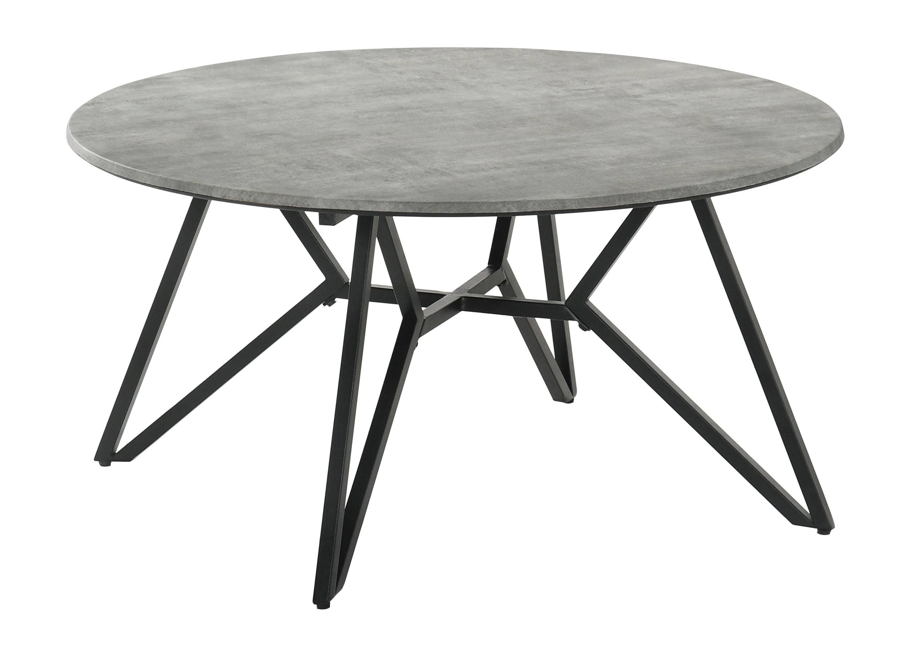 Hadi Round Coffee Table With Hairpin Legs Cement Gunmetal - Image 3
