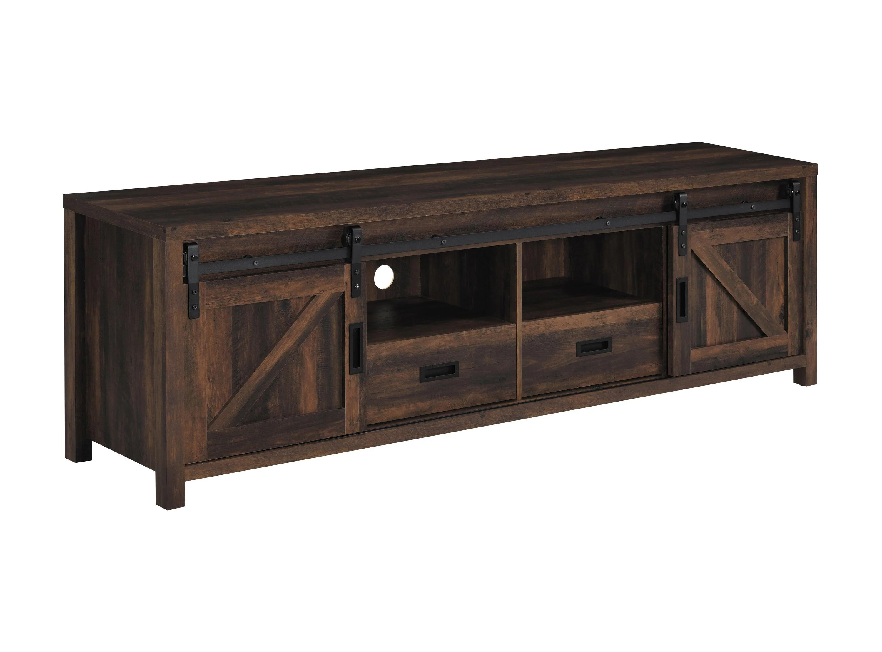 Madra Rectangular TV Console With 2 Sliding Doors - Image 2
