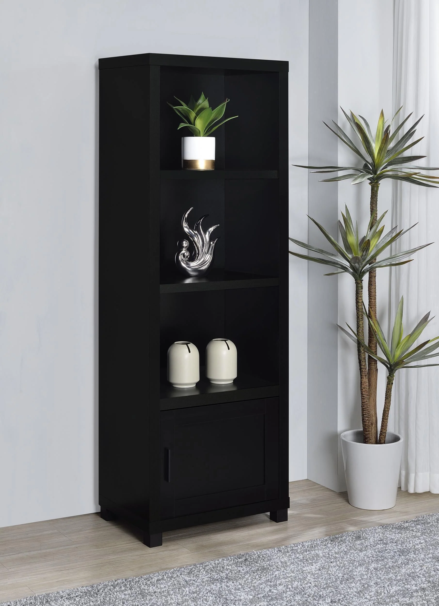 Jupiter 3-Piece Entertainment Center 79-inch TV Stand Black - Image 3