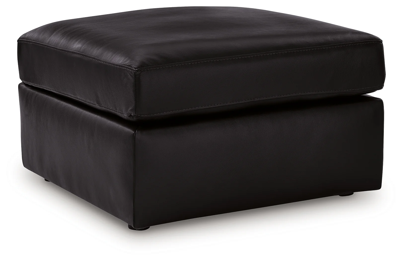 Modmax II Black Leather Oversized Accent Ottoman - Image 2