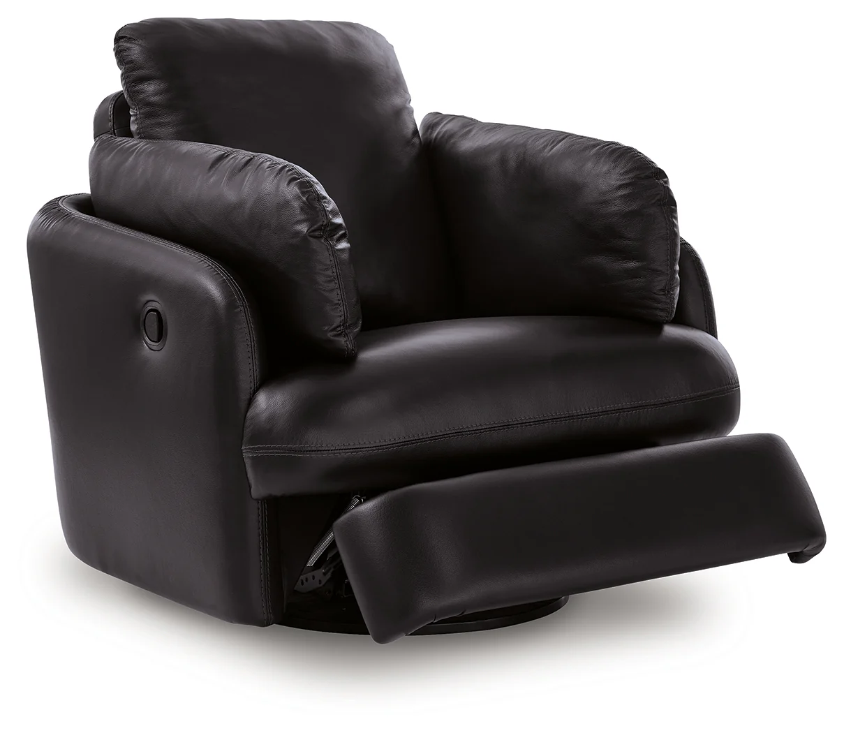 Modmax II Black Leather Swivel Glider Recliner - Image 3