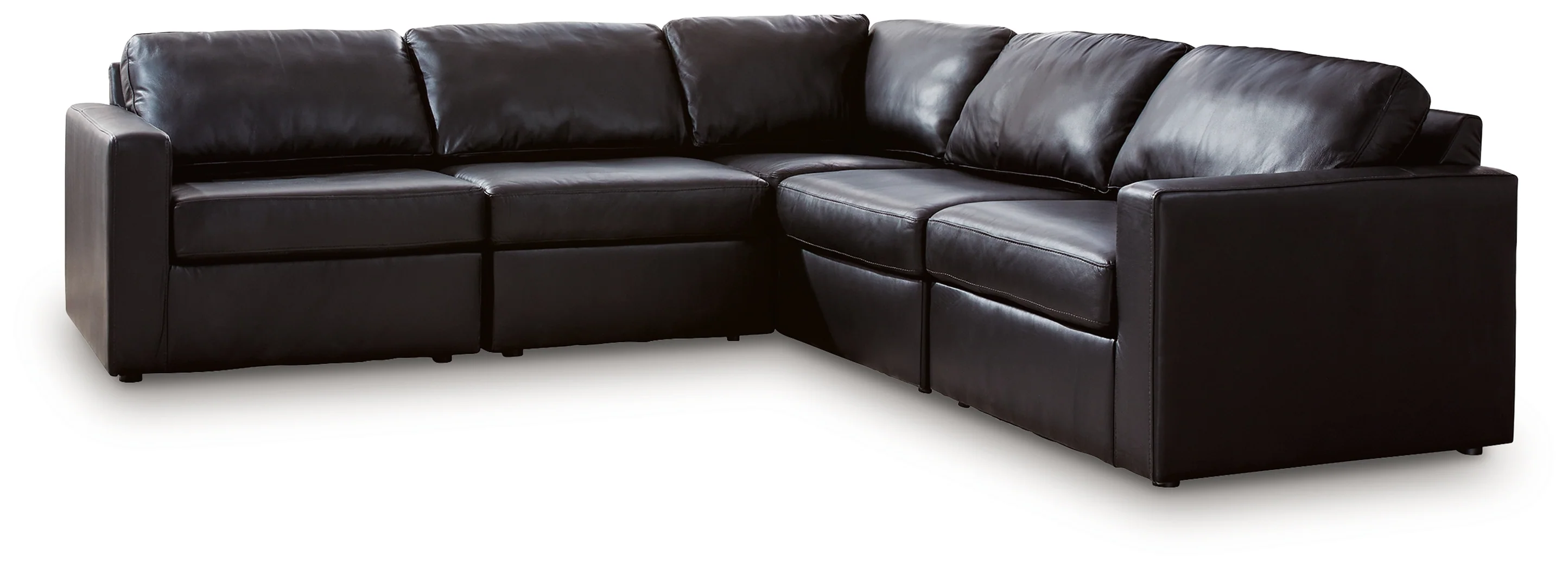 Modmax II Black Leather 5-Piece Sectional - Image 2