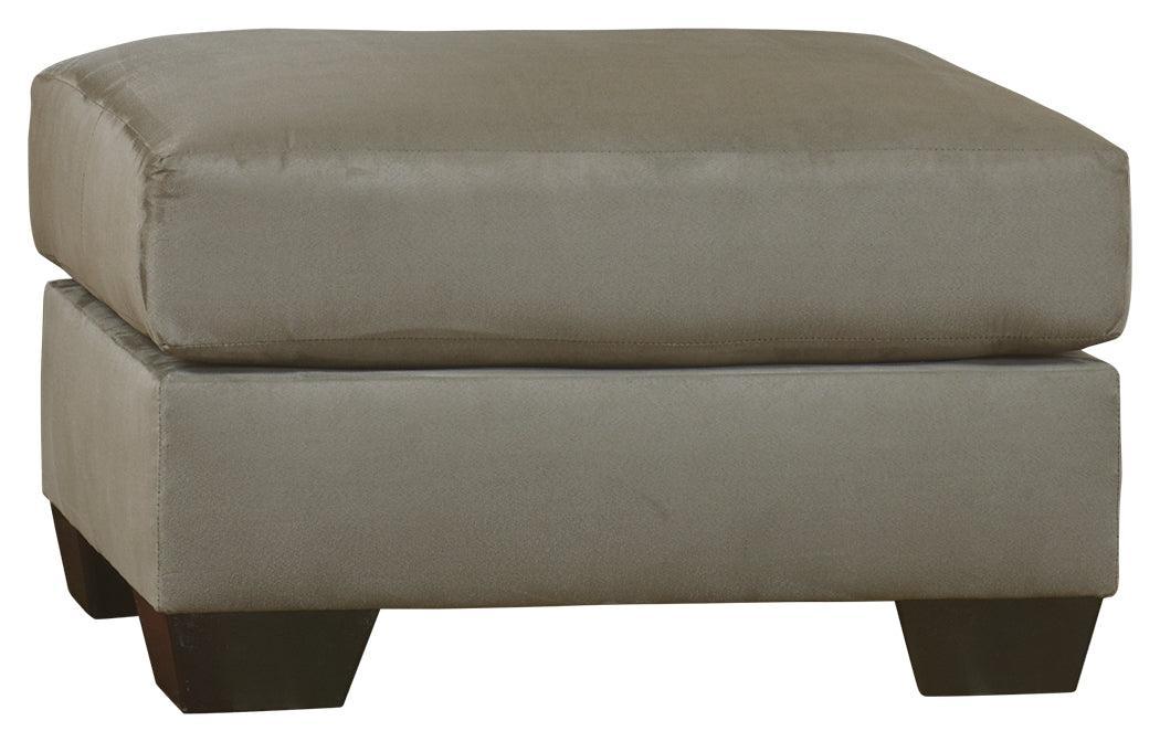 Darcy Cobblestone Microfiber Ottoman - Image 2