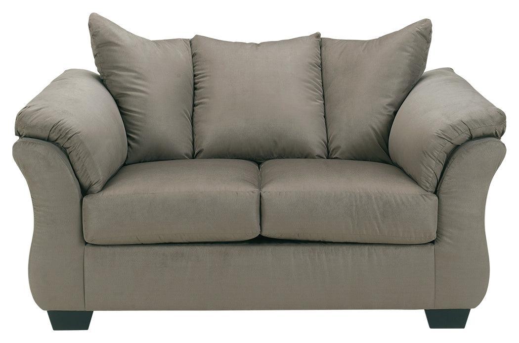 Darcy Cobblestone Microfiber Loveseat - Image 2