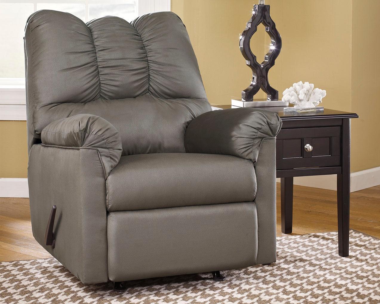 Darcy Cobblestone Microfiber Recliner - Image 1