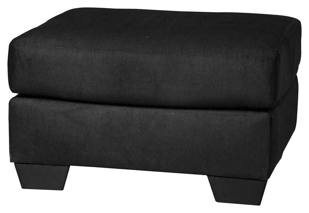 Darcy Black Microfiber Ottoman - Image 2