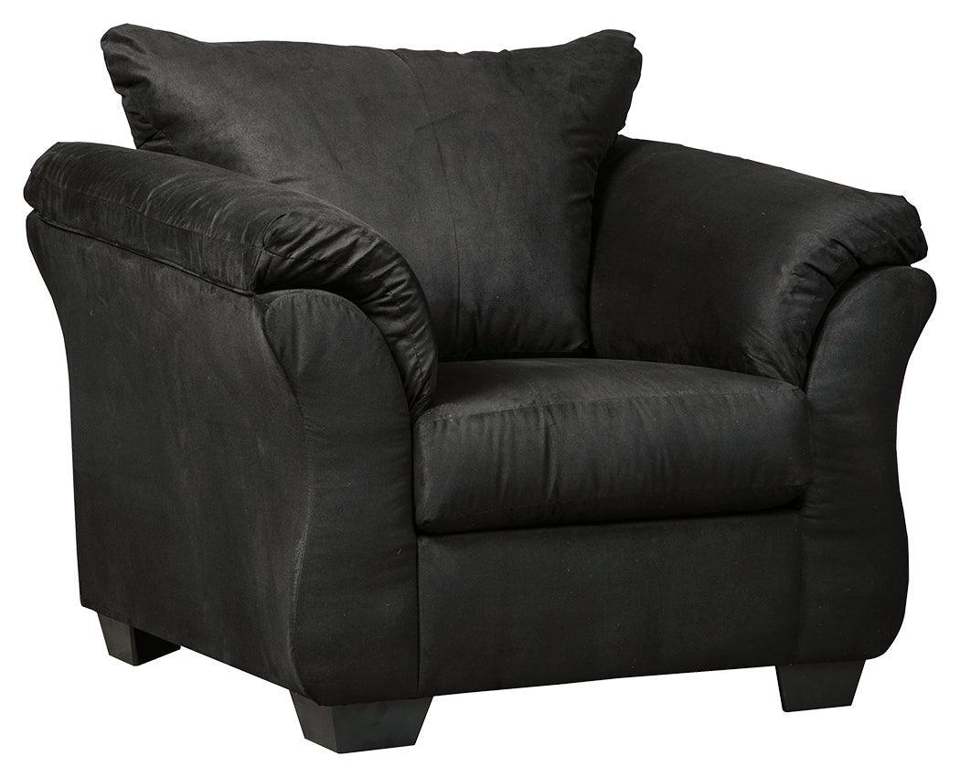 Darcy Black Microfiber Chair - Image 2