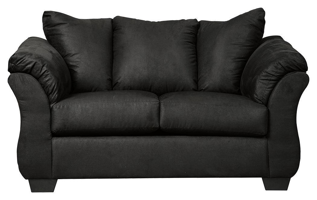 Darcy Black Microfiber Loveseat - Image 2