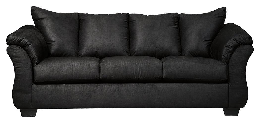 Darcy Black Microfiber Sofa - Image 2