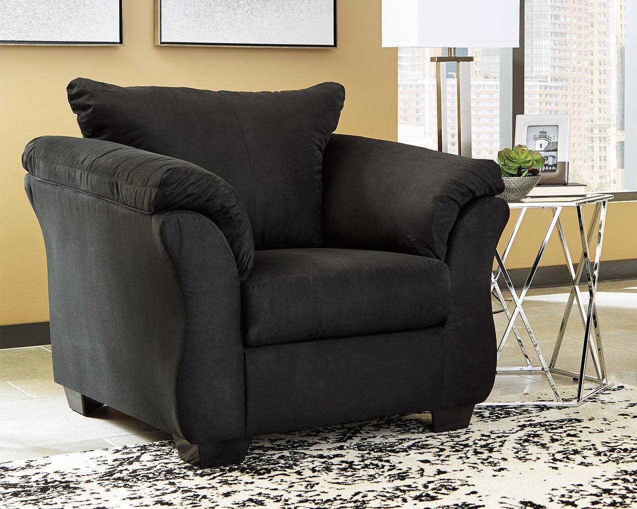 Darcy Black Microfiber Chair - Image 1