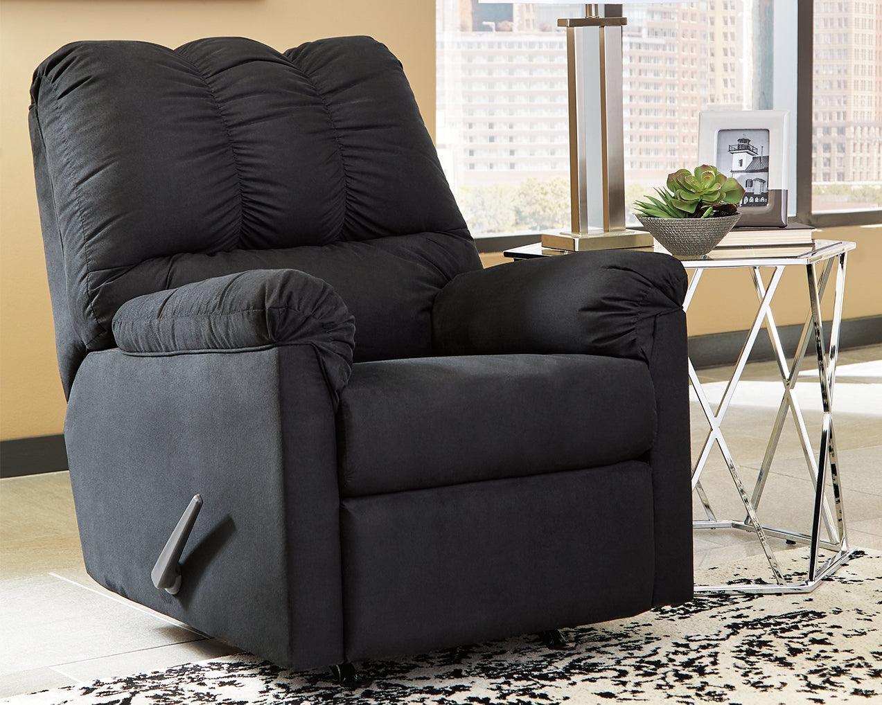 Darcy Black Microfiber Recliner - Image 1