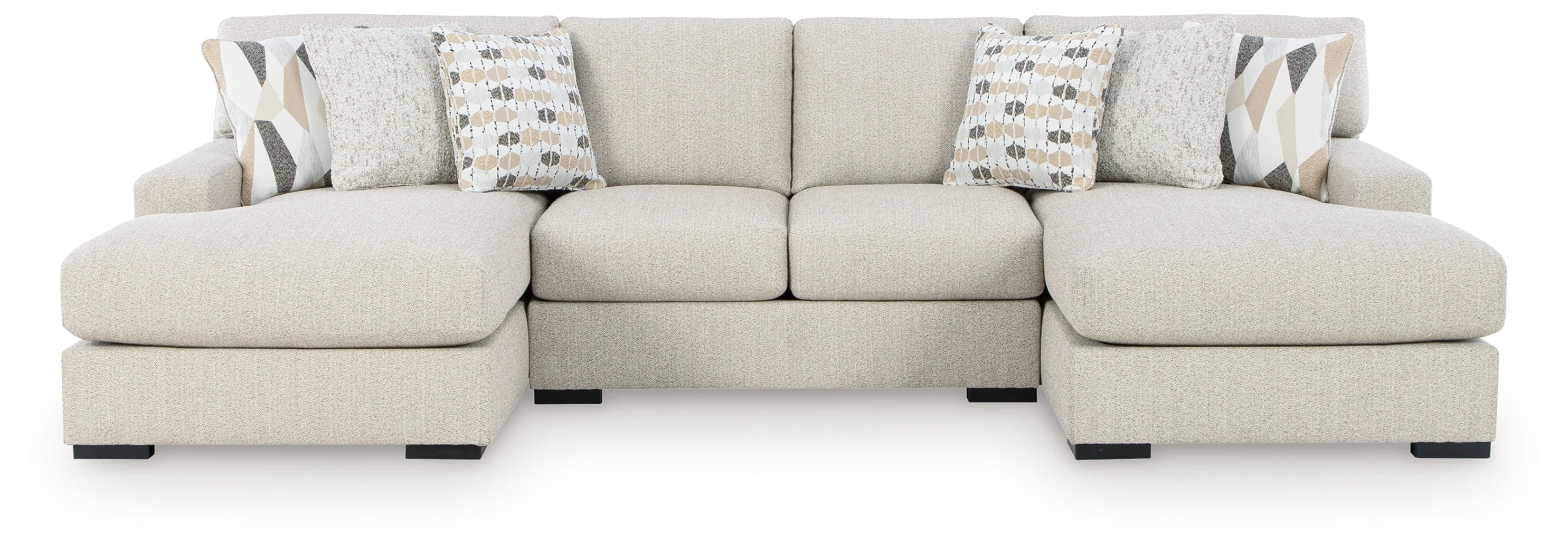 Laurelgrove Pebble Chenille,Performance Fabric,Next-Gen Nuvella™ 3-Piece Double Chaise Sectional - Image 2